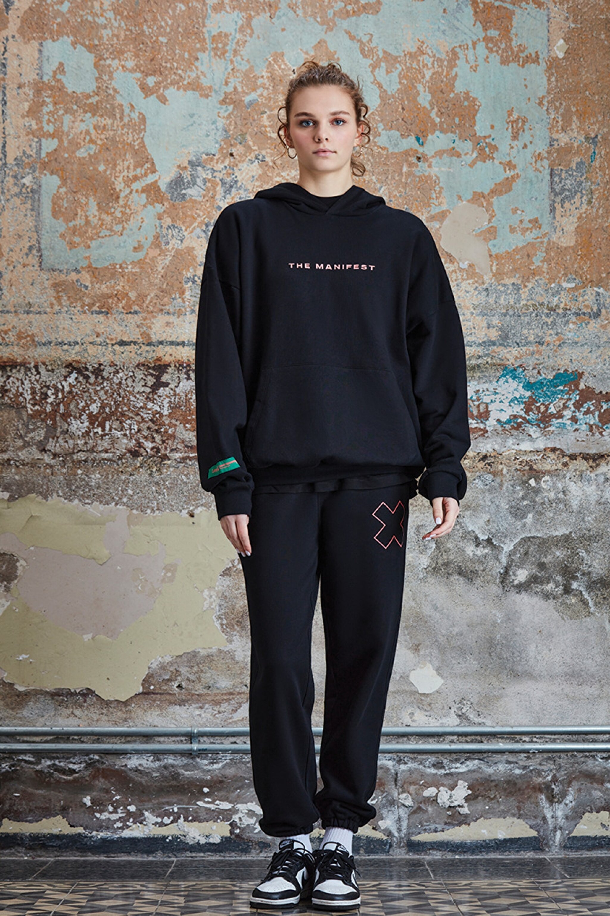 STBA Siyah "Manifest" Oversize Unisex Hoodie Sweatshirt - Black-L221467001 (görsel 2)