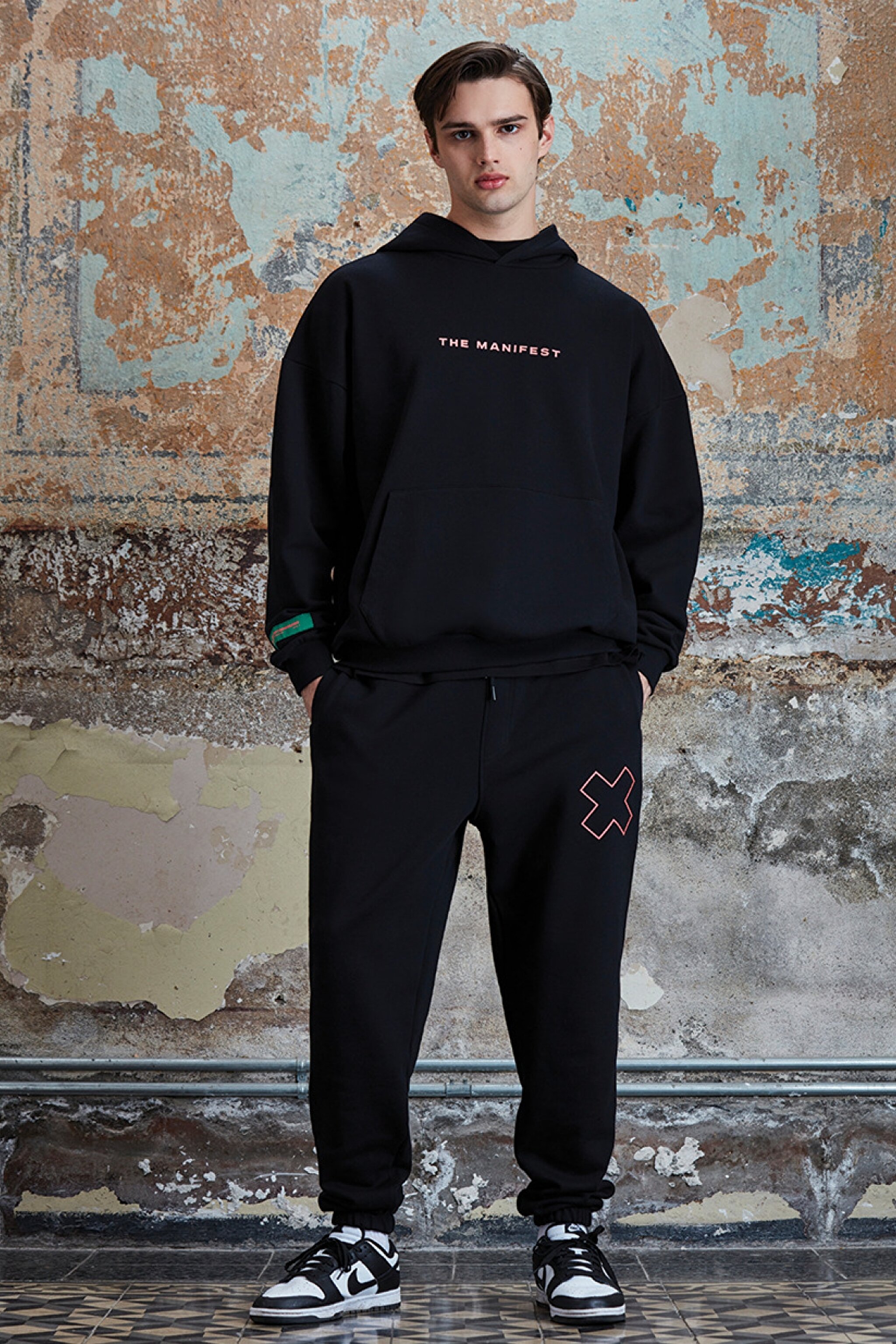 STBA Siyah "Manifest" Oversize Unisex Hoodie Sweatshirt - Black-L221467001 (görsel 5)