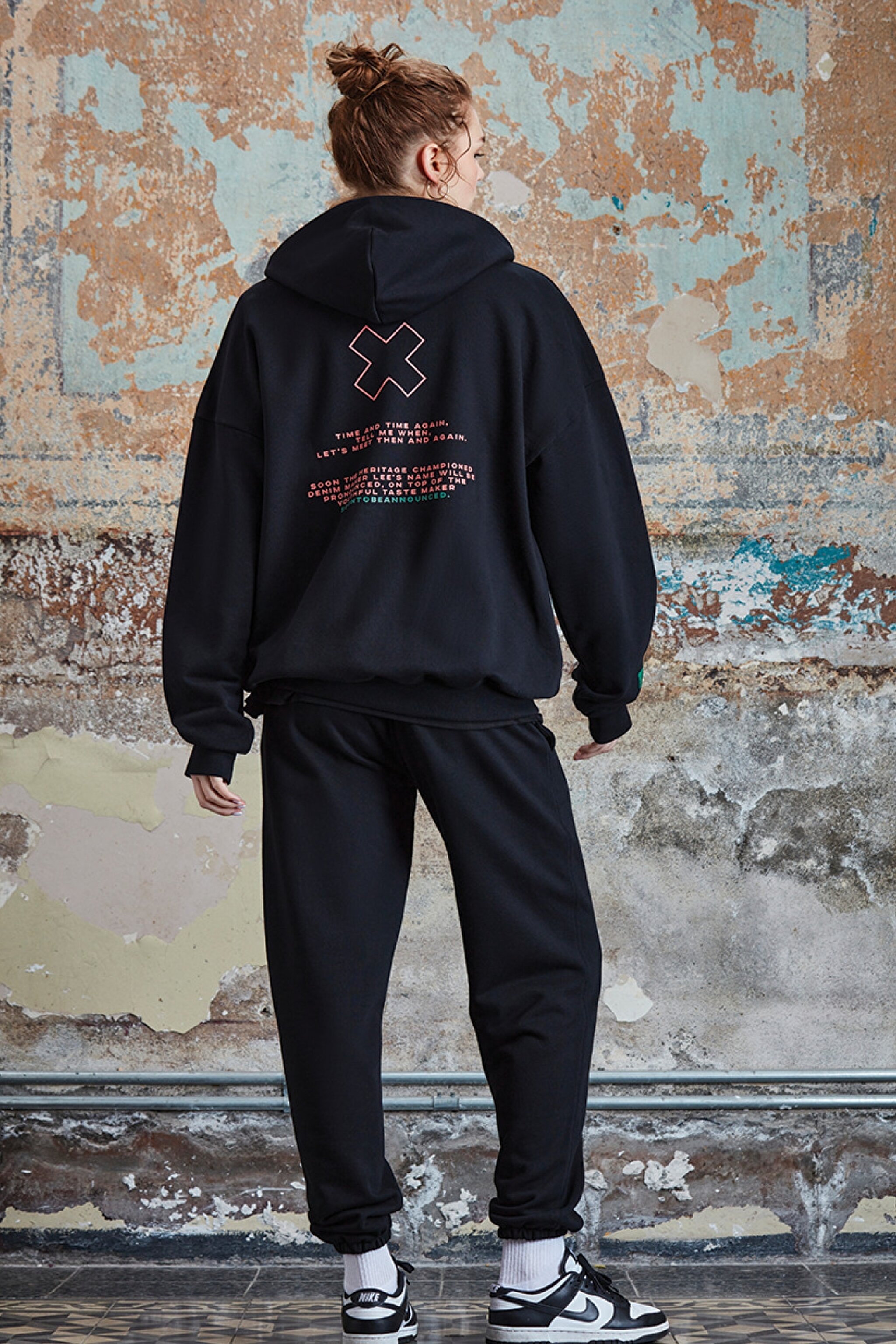 STBA Siyah "Manifest" Oversize Unisex Hoodie Sweatshirt - Black-L221467001 (görsel 6)