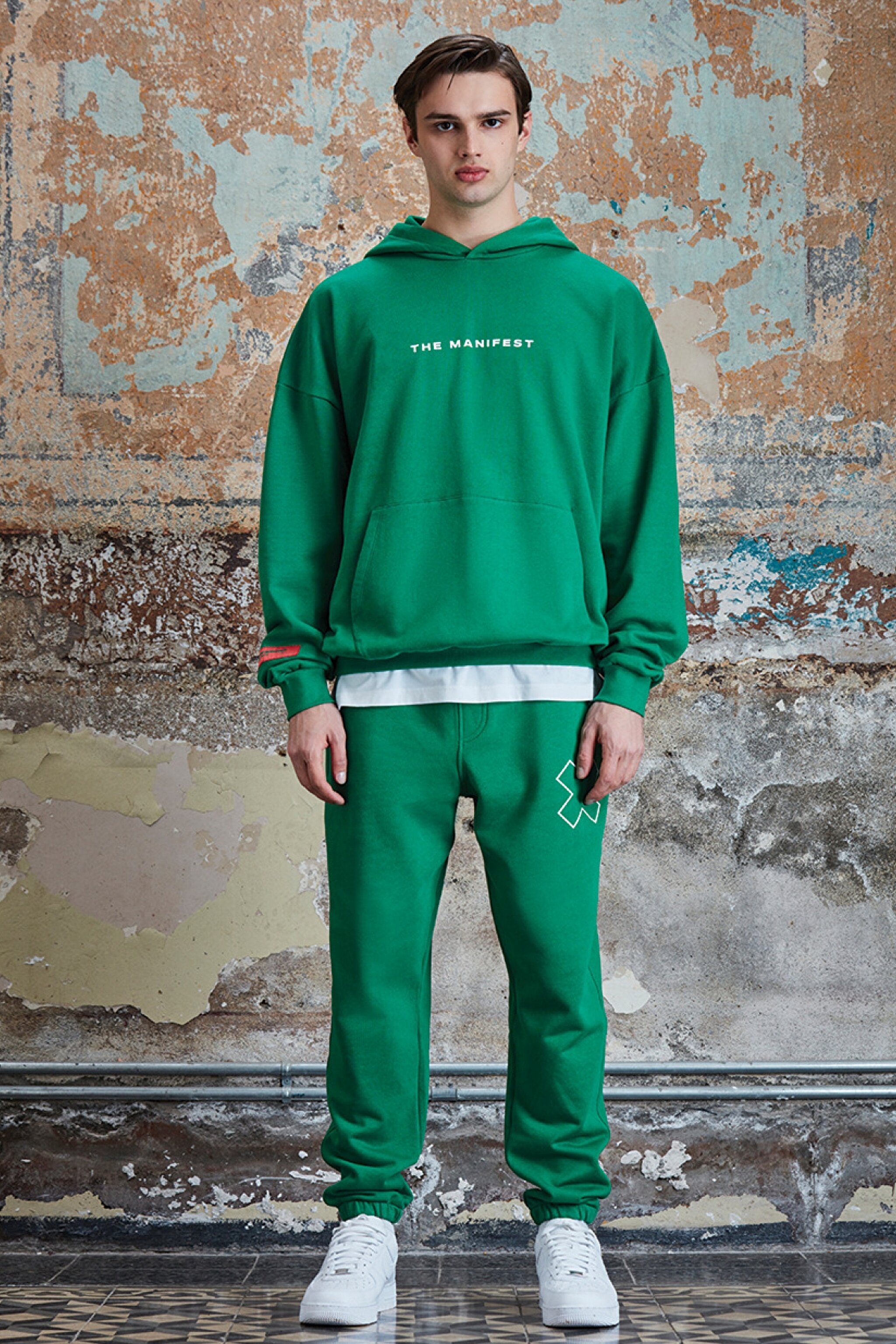 STBA Yeşil "Manifest" Oversize Unisex Hoodie Sweatshirt - Green-L221467300 (görsel 2)