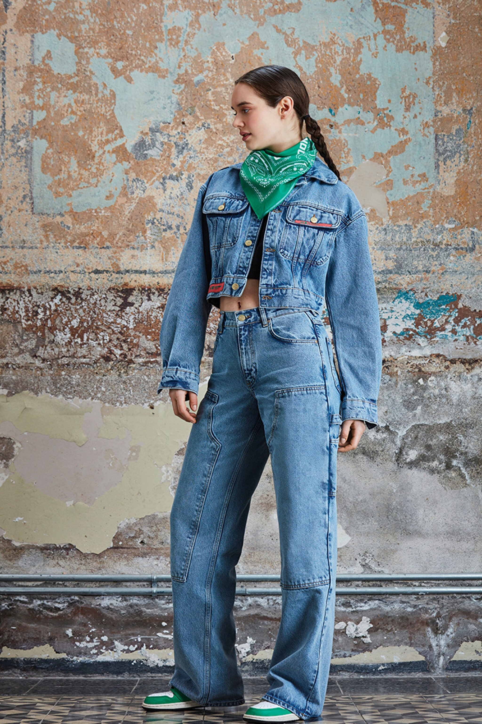 STBA Yazı Baskı Detaylı Yeşil Unsiex Bandana - Green-L221487300 (görsel 2)