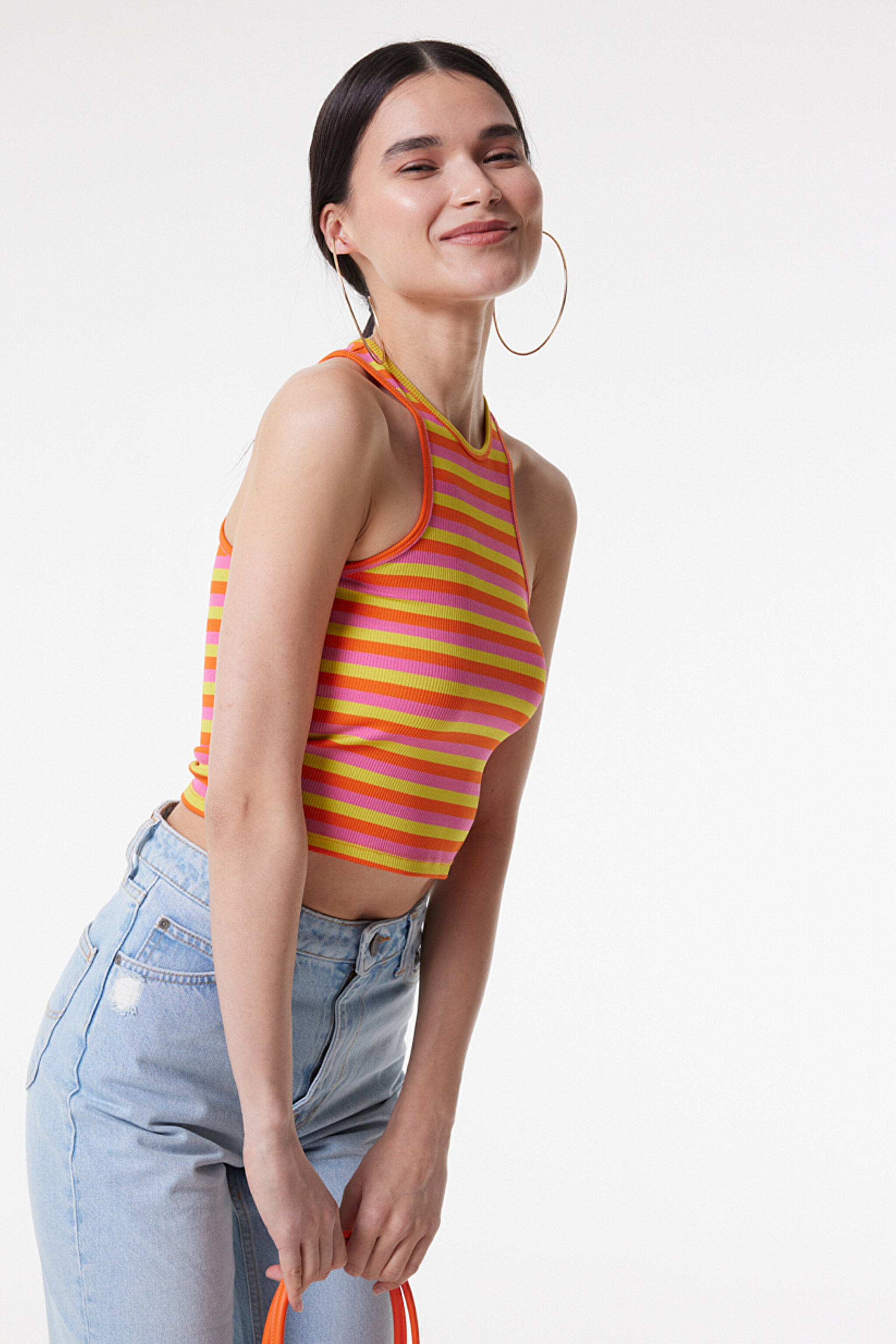 Regular Fit Normal Kesim Kolsuz Renkli Atlet Tişört