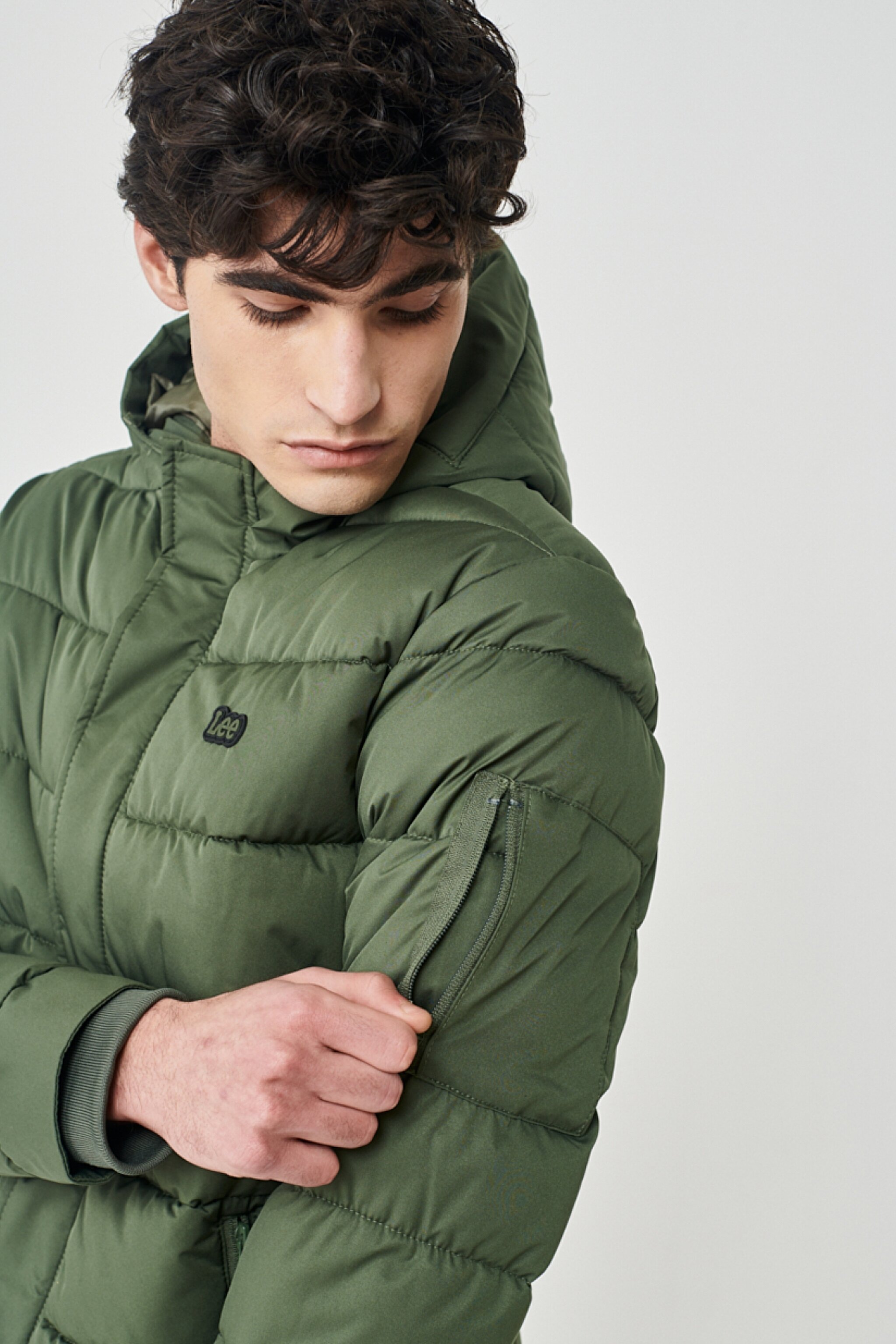 Regular Fit Normal Kesim Dik Yaka Haki Şişme Mont - Khaki-L222014801 (görsel 5)
