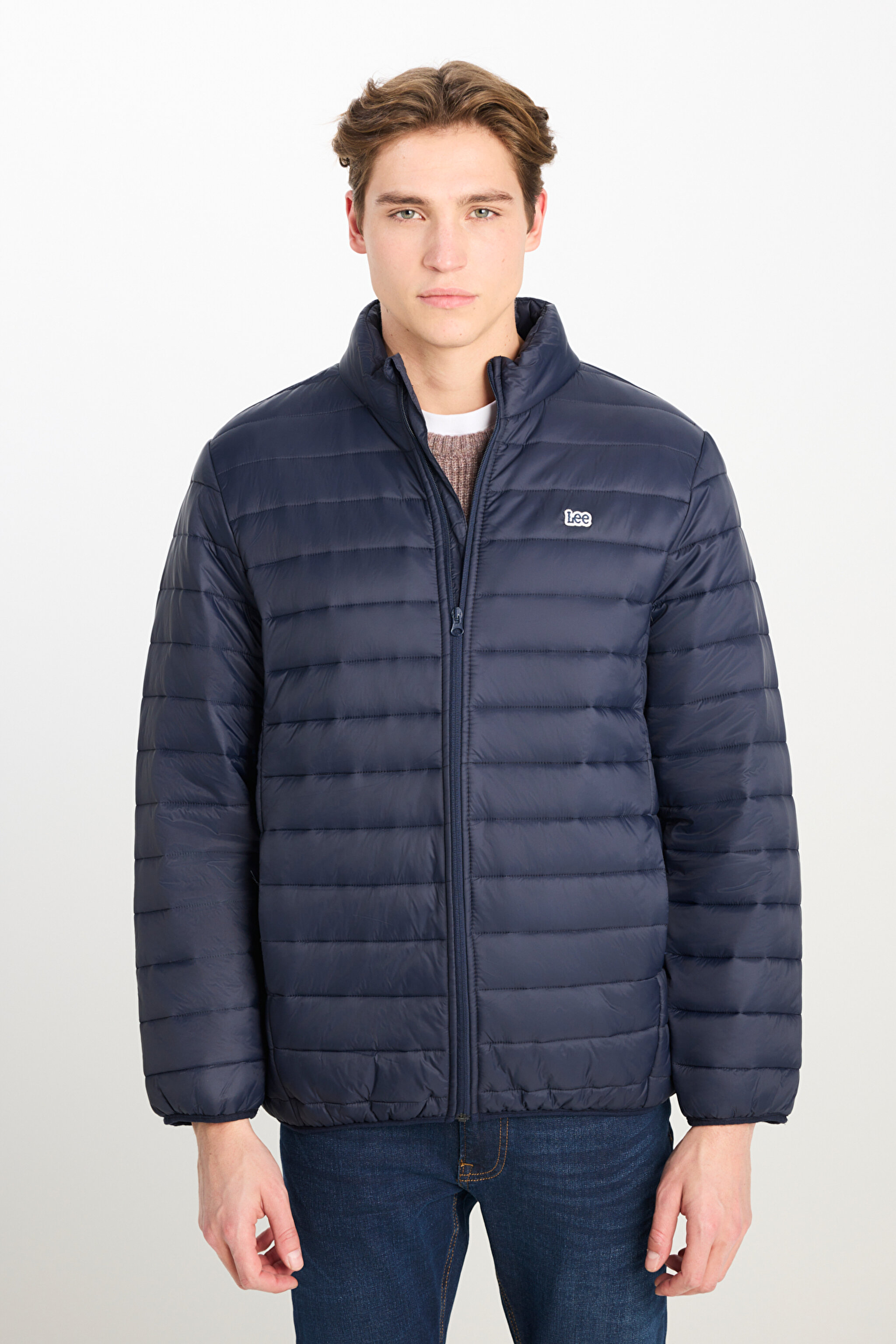 Regular Fit Normal Kesim Kapüşonlu Lacivert Şişme Mont - Navy-L222087410 (görsel 2)