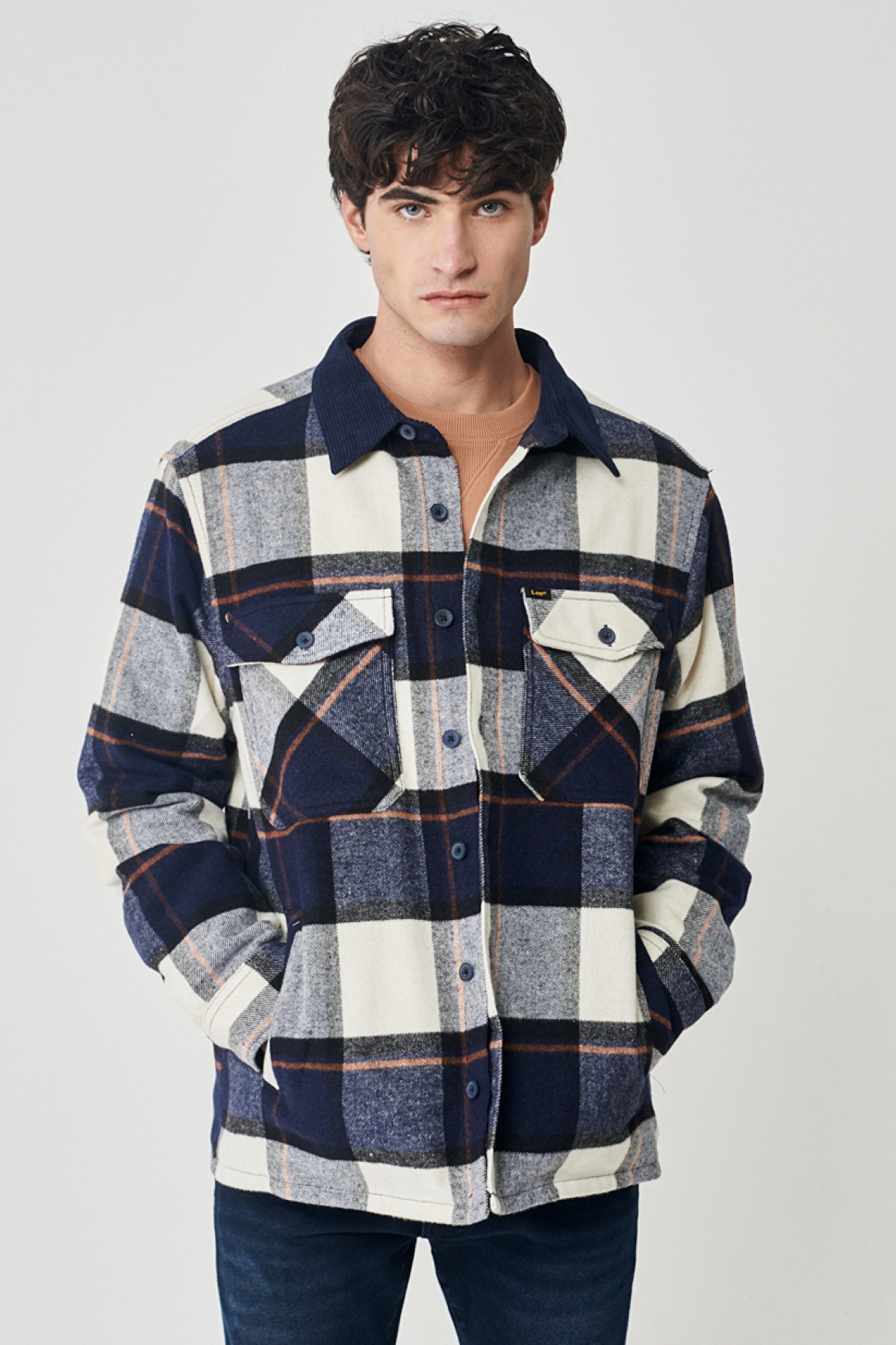 Regular Fit Normal Kesim Lacivert Kaşe Ceket