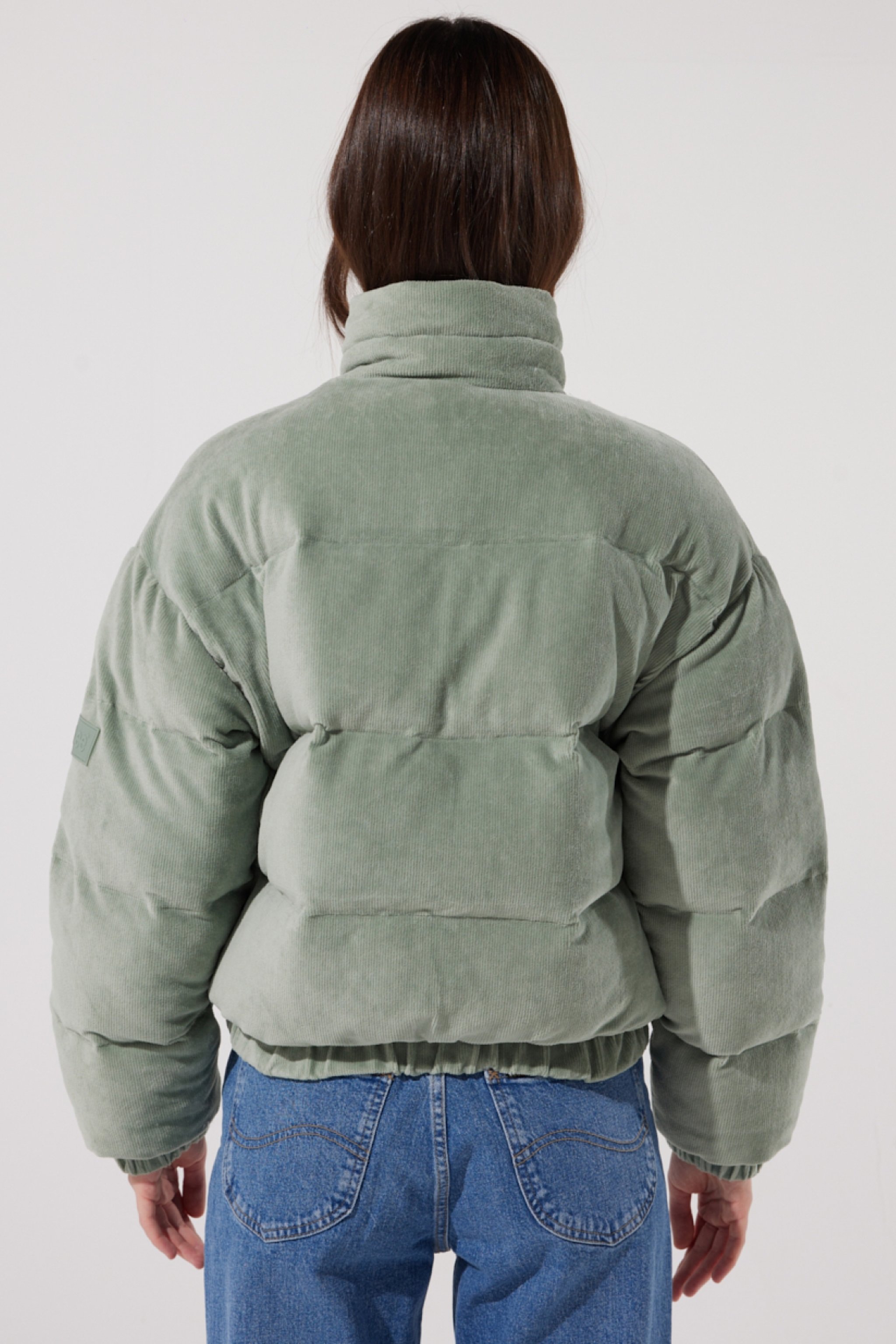 Regular Fit Normal Kesim Açık Gri Şişme Mont - Light Green-L222181299 (görsel 6)