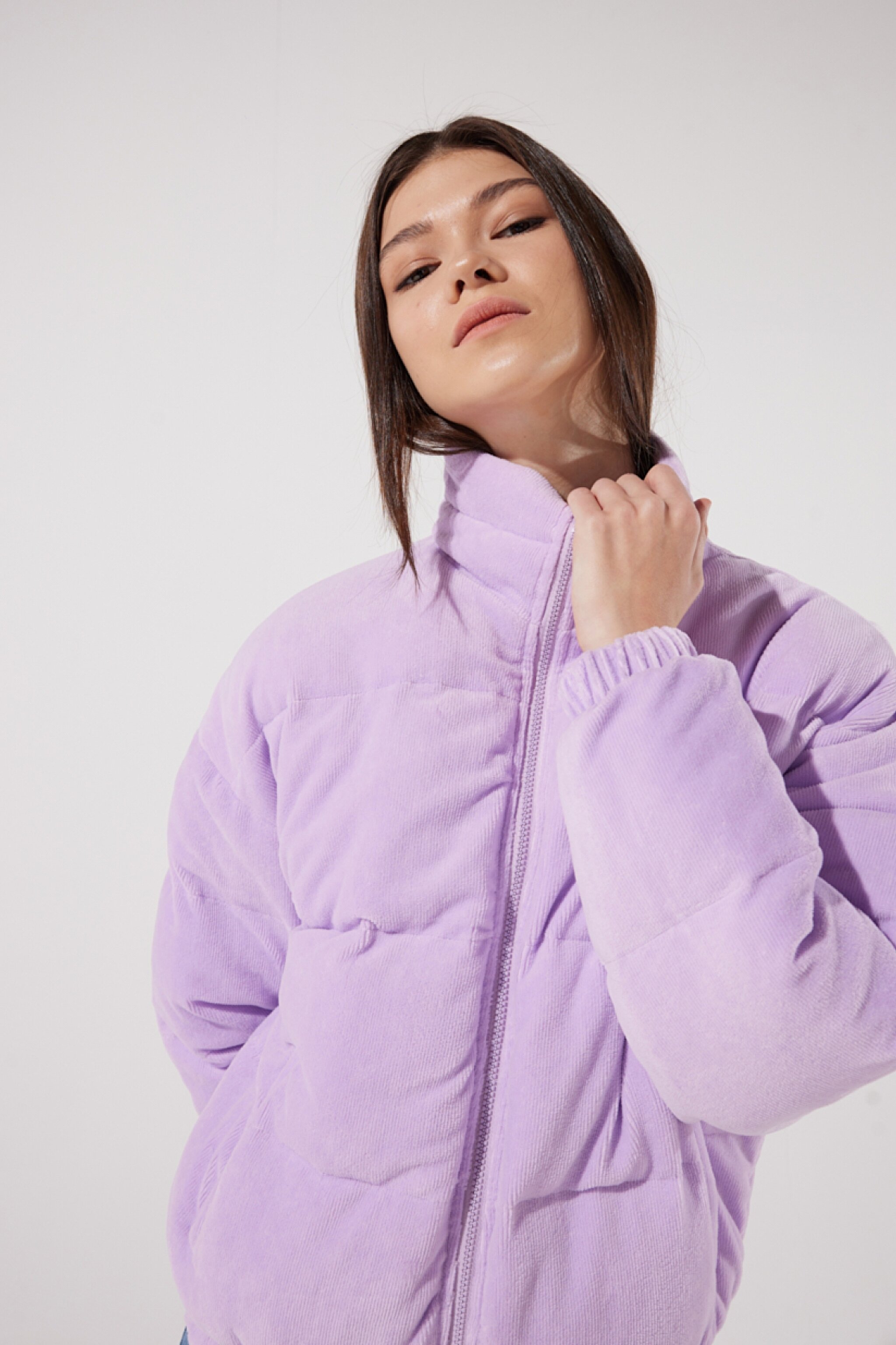Regular Fit Normal Kesim Lila Şişme Mont - Lilac-L222181505 (görsel 3)
