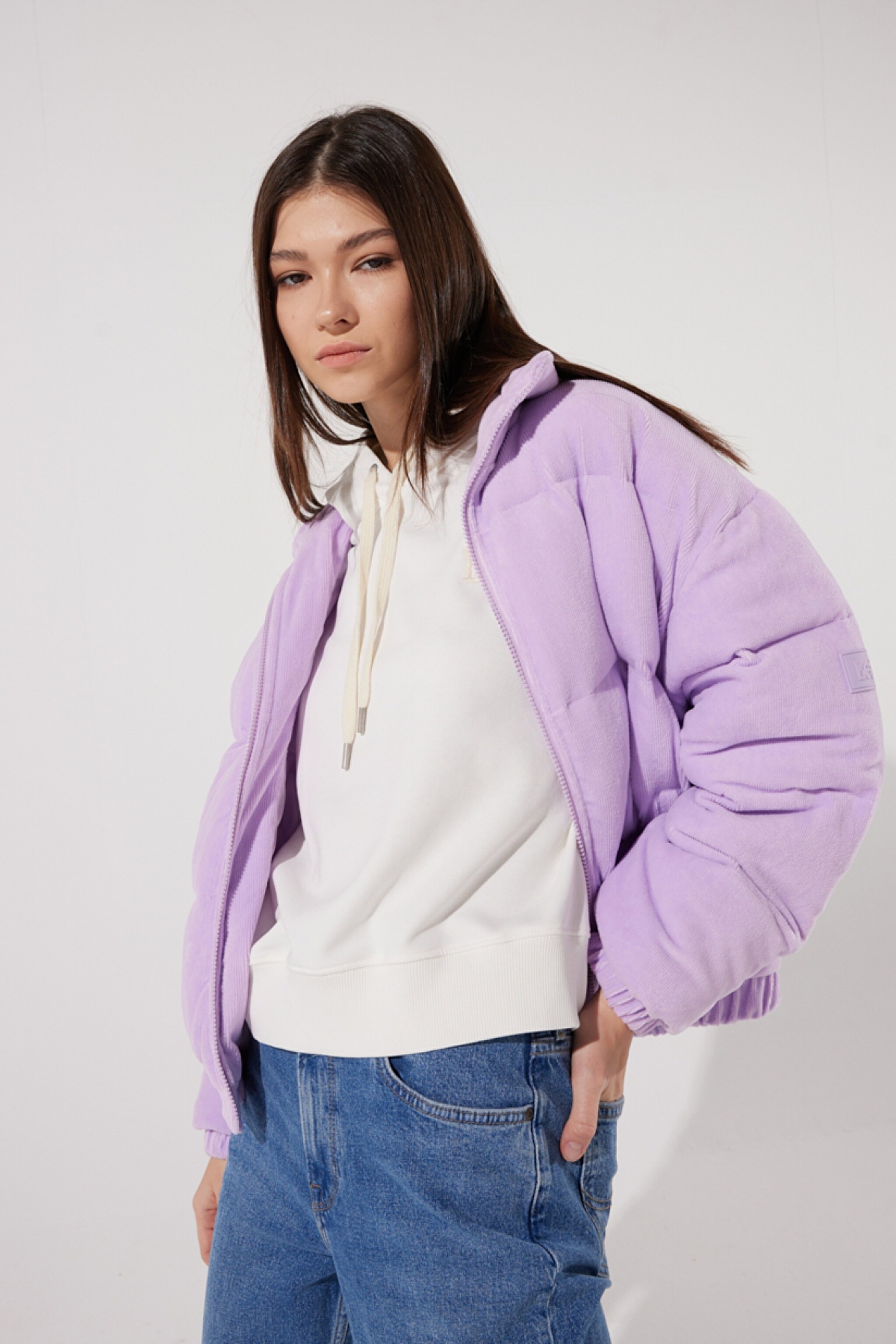 Regular Fit Normal Kesim Lila Şişme Mont - Lilac-L222181505 (görsel 4)