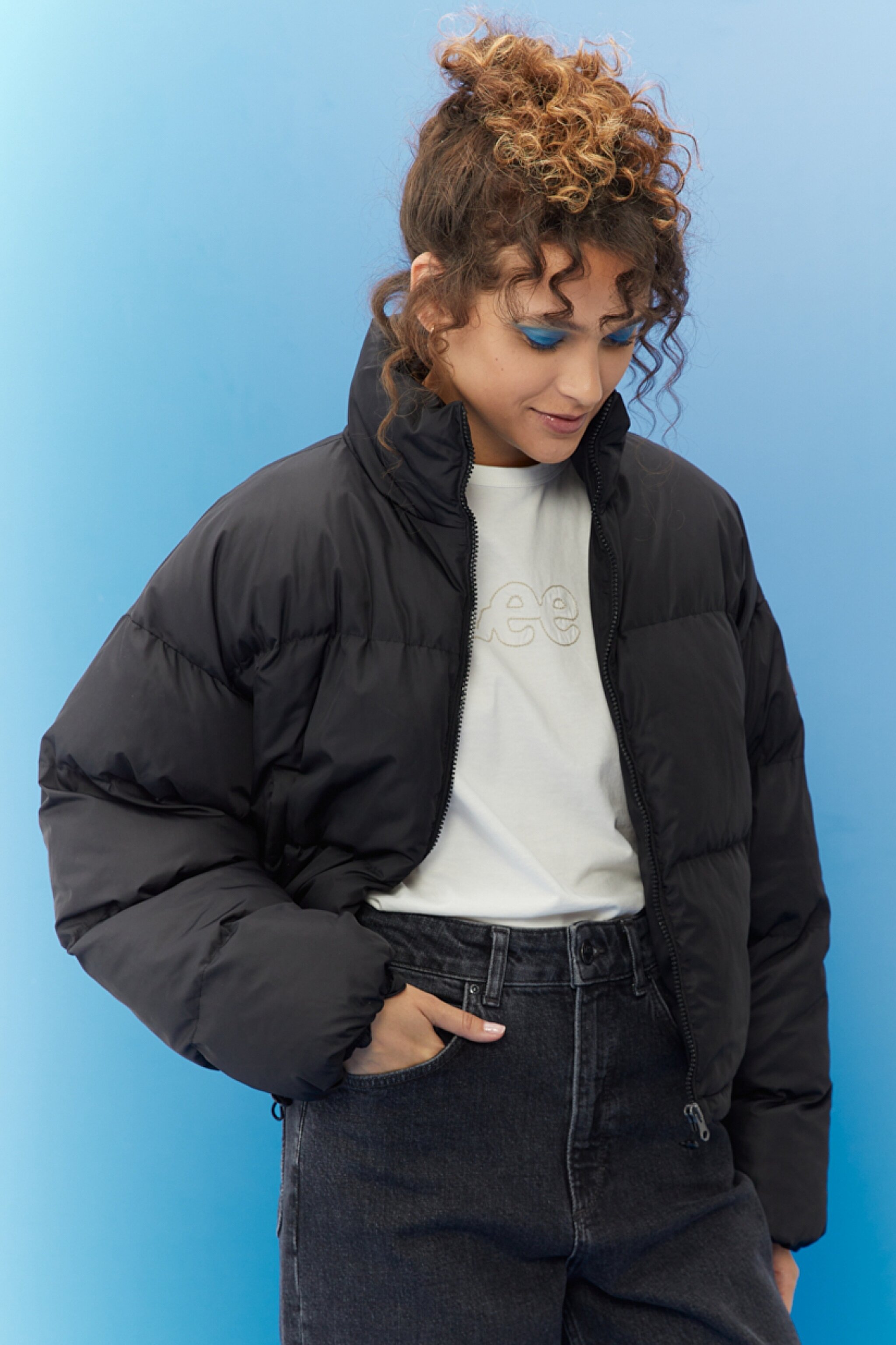 Regular Fit Normal Kesim Siyah Şişme Mont - Black-L222314001 (görsel 2)