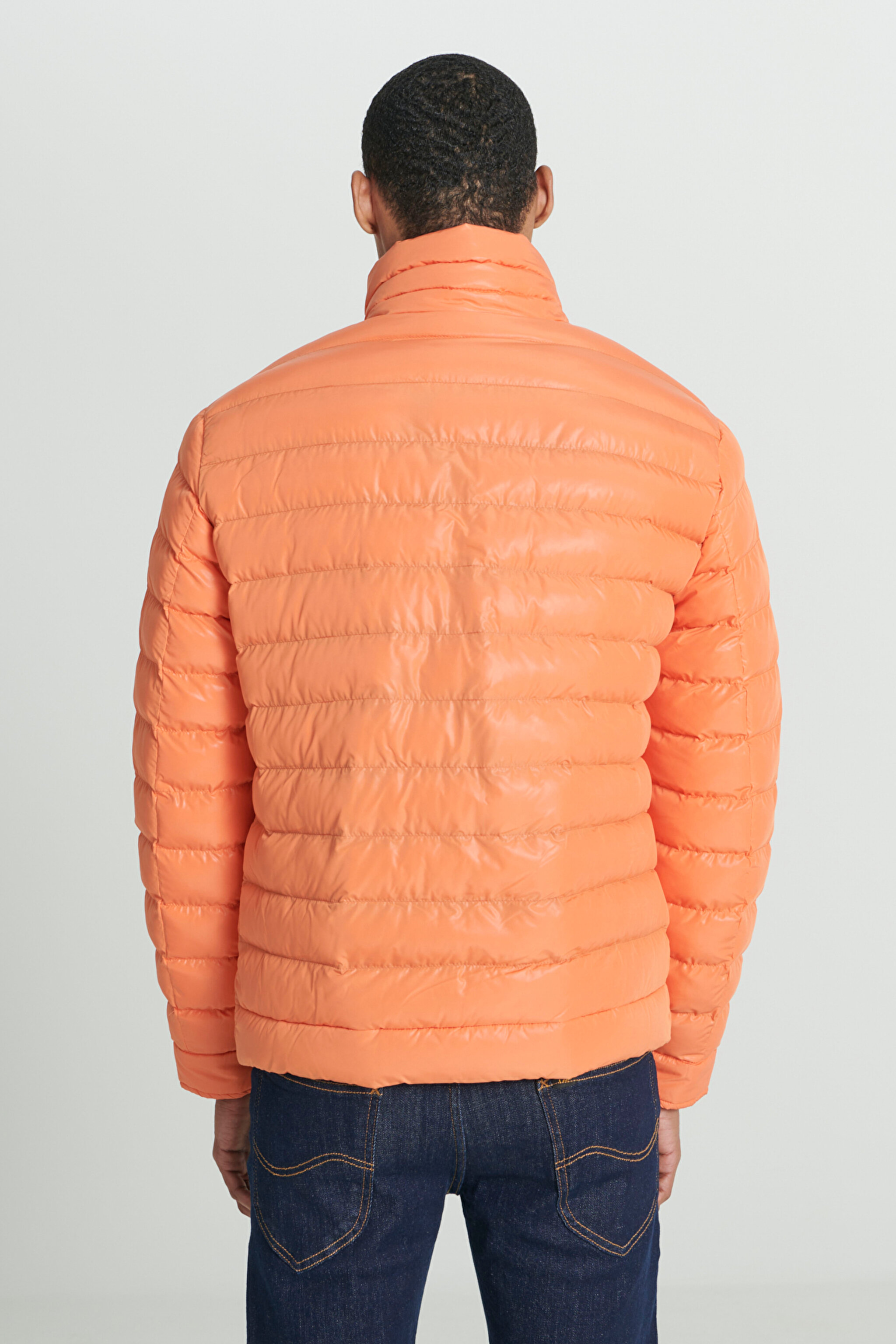 Regular Fit Normal Kesim Dik Yaka Turuncu Şişme Mont - Orange-L222378700 (görsel 7)