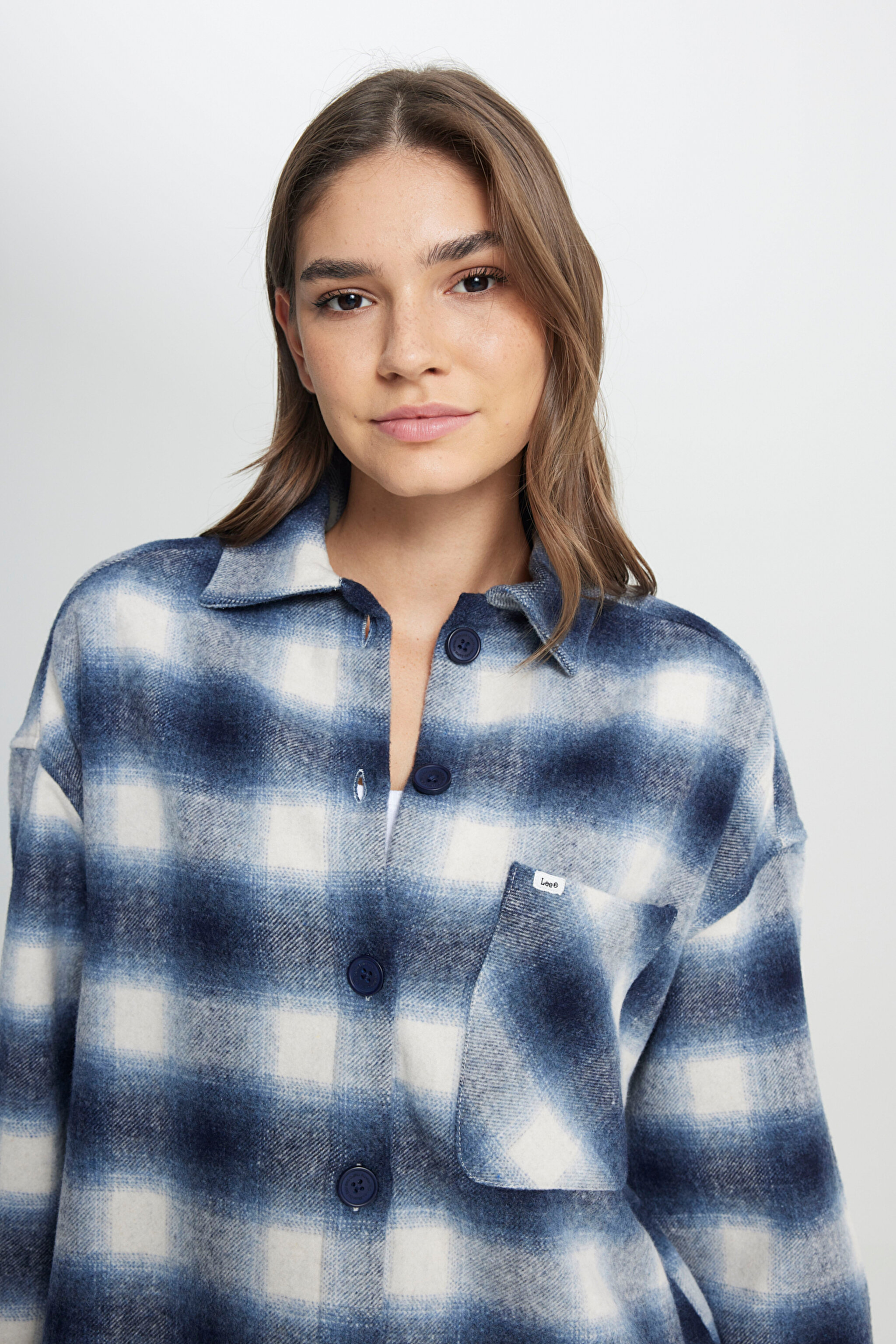 Regular Fit Normal Kesim %100 Pamuk Uzun Kollu Mavi Gömlek - Blue-L222601400 (görsel 5)