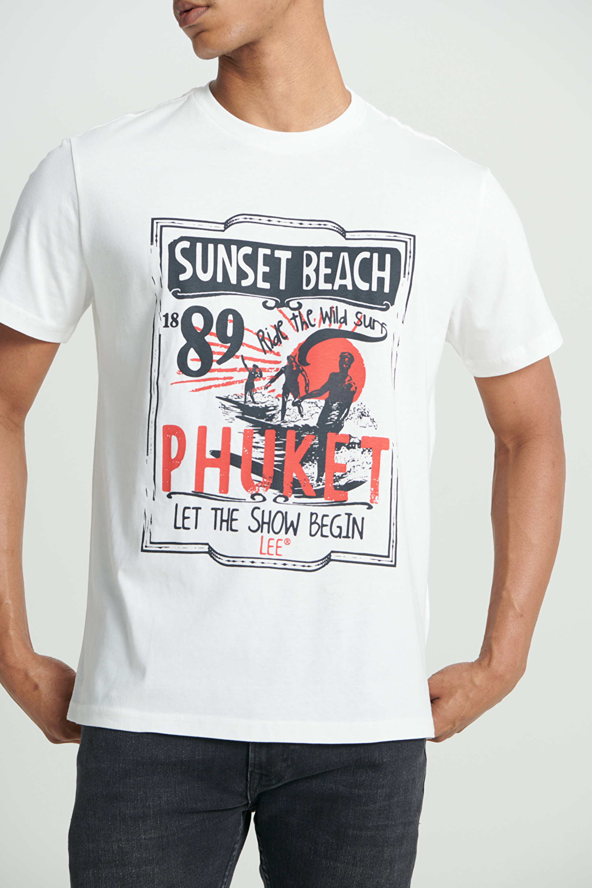 Regular Fit Normal Kesim %100 Pamuk Bisiklet Yaka Tişört - Off White-L222616102 (görsel 5)