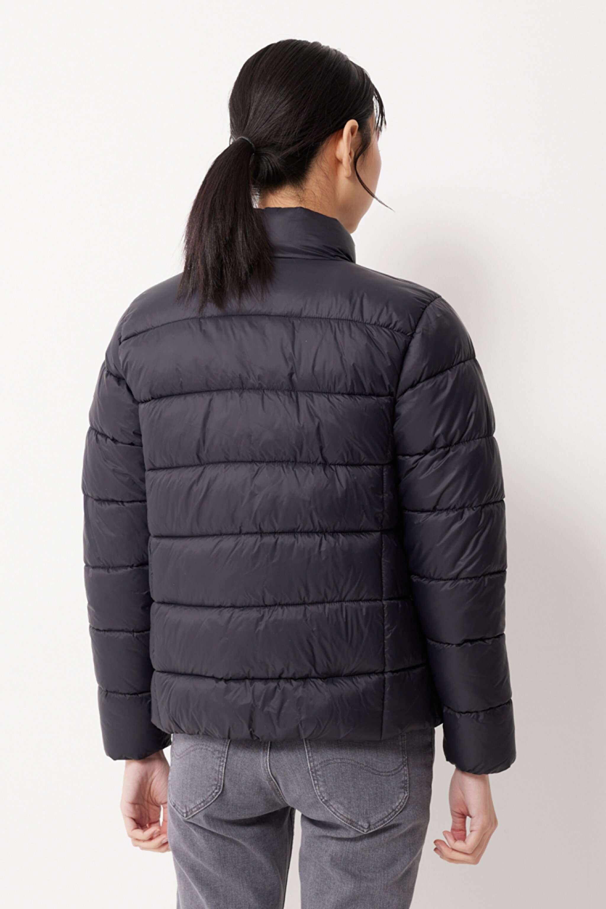 Regular Fit Normal Kesim Dik Yaka Siyah Şişme Mont - Black-L222714001 (görsel 5)