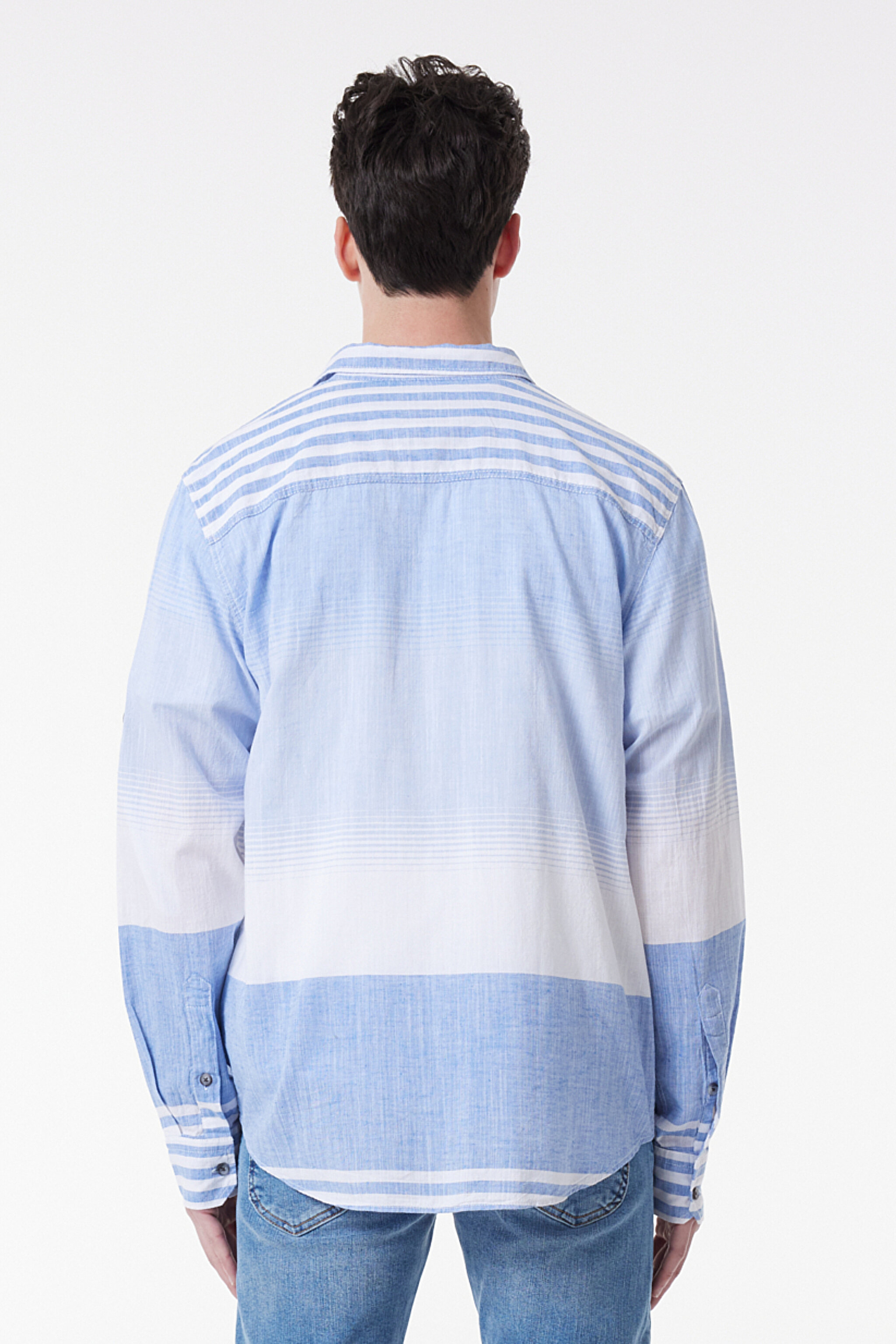 Regular Fit Normal Kesim %100 Pamuk Açık Mavi Gömlek - Multi-L231066900 (görsel 6)