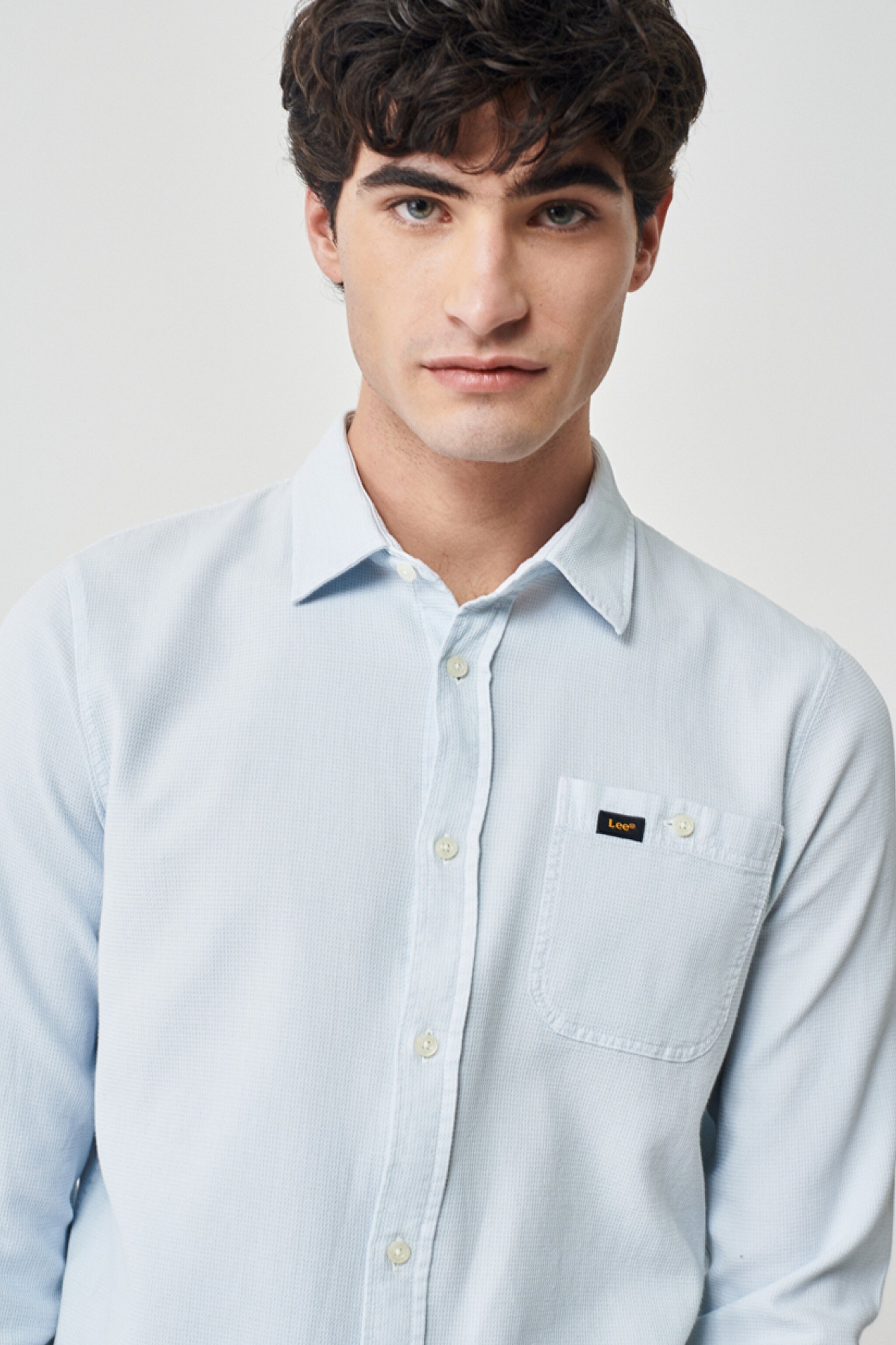 Regular Fit Normal Kesim %100 Pamuk Mavi Uzun Kollu Gömlek - Blue-L231081400 (görsel 3)