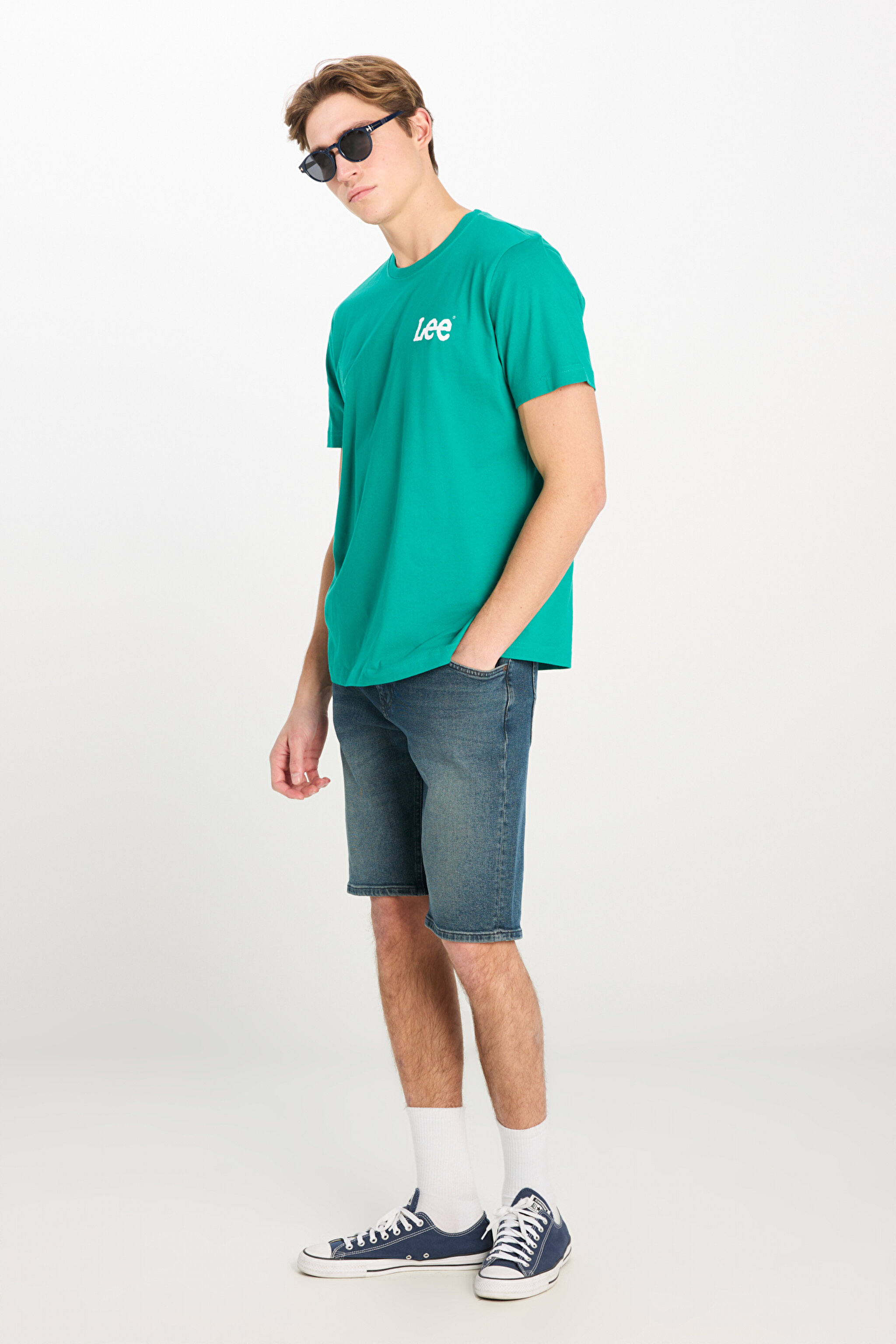 Regular Fit Normal Kesim Normal Bel Mavi Esnek Jean Kot Şort