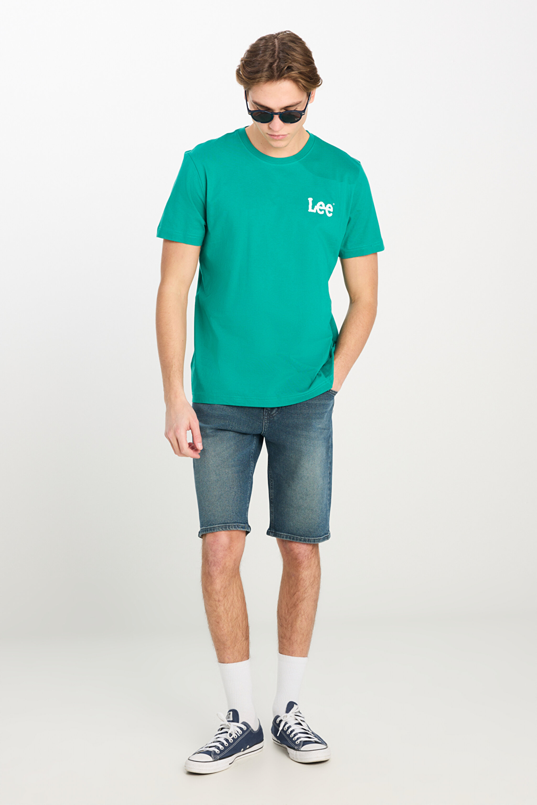 Regular Fit Normal Kesim Normal Bel Mavi Esnek Jean Kot Şort - Mid Blue-L231140XT (görsel 2)