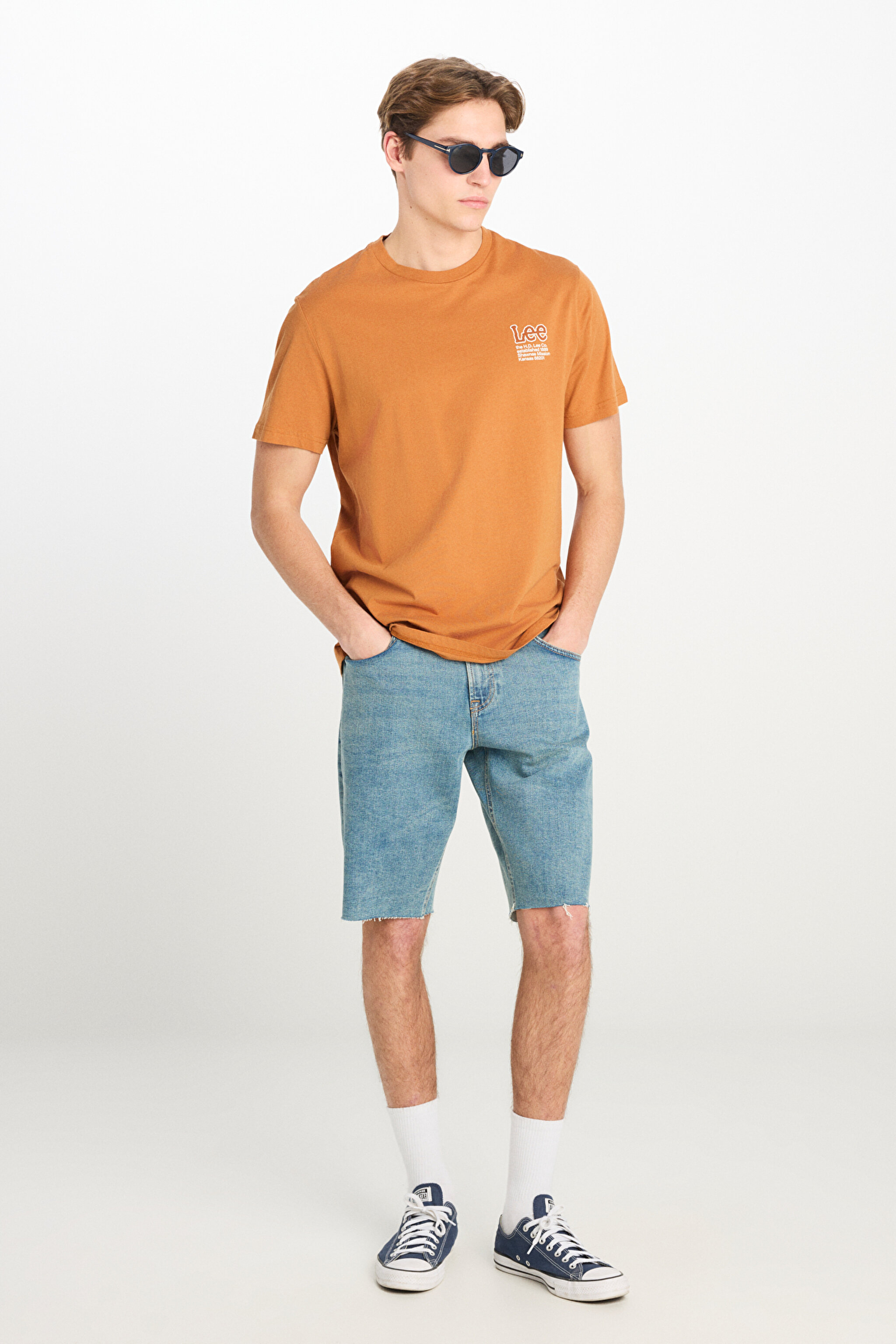 Regular Fit Normal Kesim Normal Bel Açık Mavi Esnek Jean Kot Şort