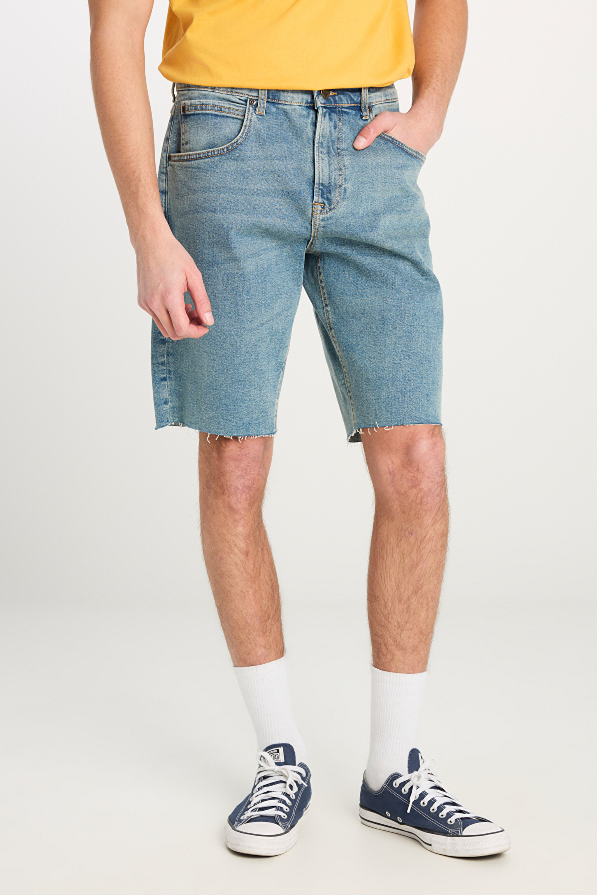 Regular Fit Normal Kesim Normal Bel Mavi Esnek Jean Kot Şort - Stone-L23114158 (görsel 3)