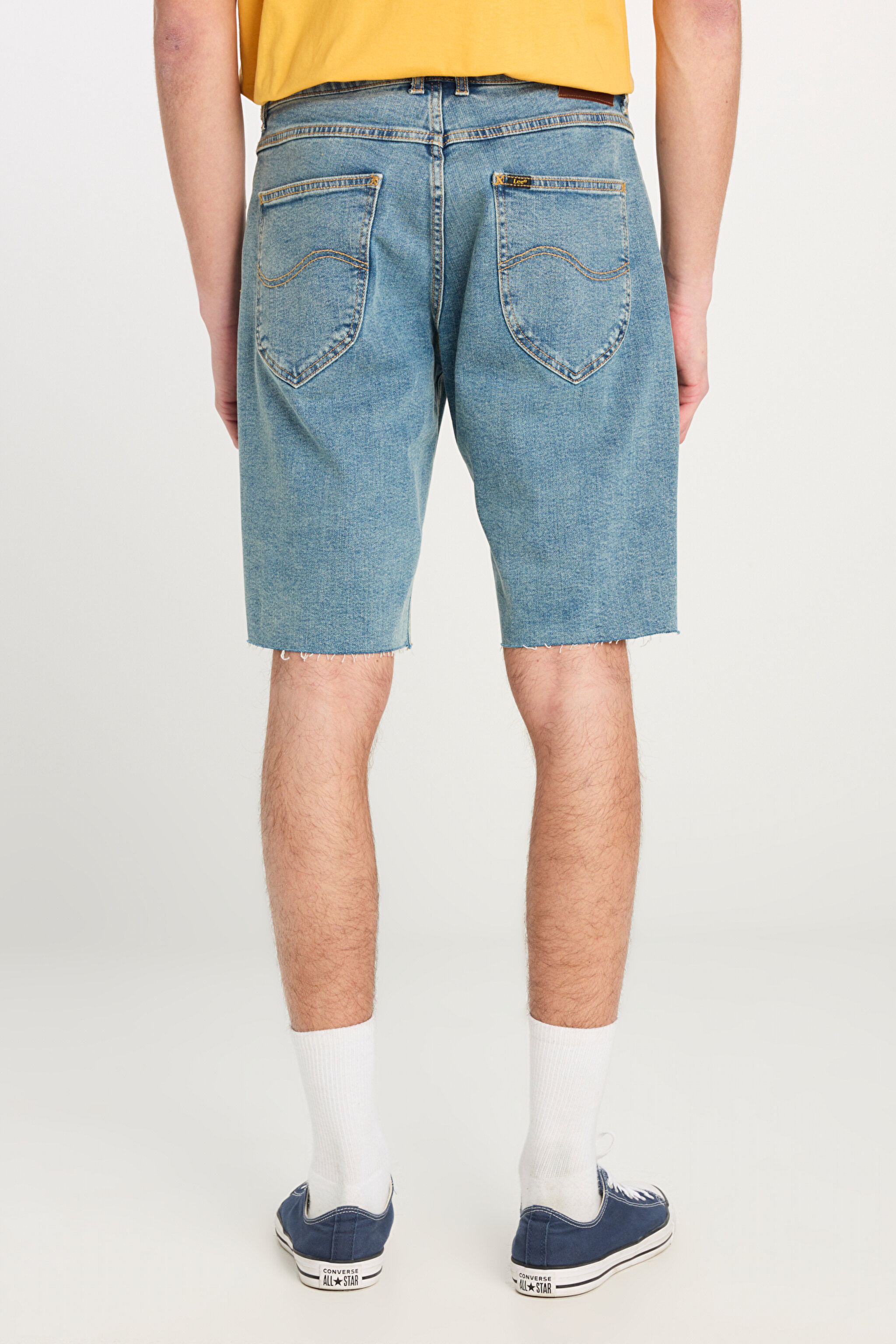 Regular Fit Normal Kesim Normal Bel Mavi Esnek Jean Kot Şort - Stone-L23114158 (görsel 4)