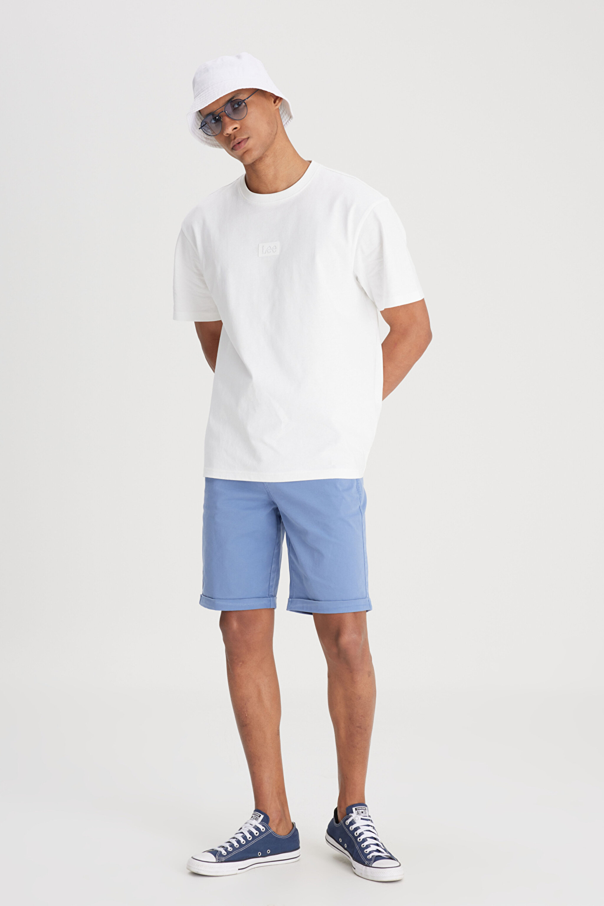 Regular Fİt Normal Kesim Normal Bel Lacivert Esnek Şort - Navy-L231145410 (görsel 2)