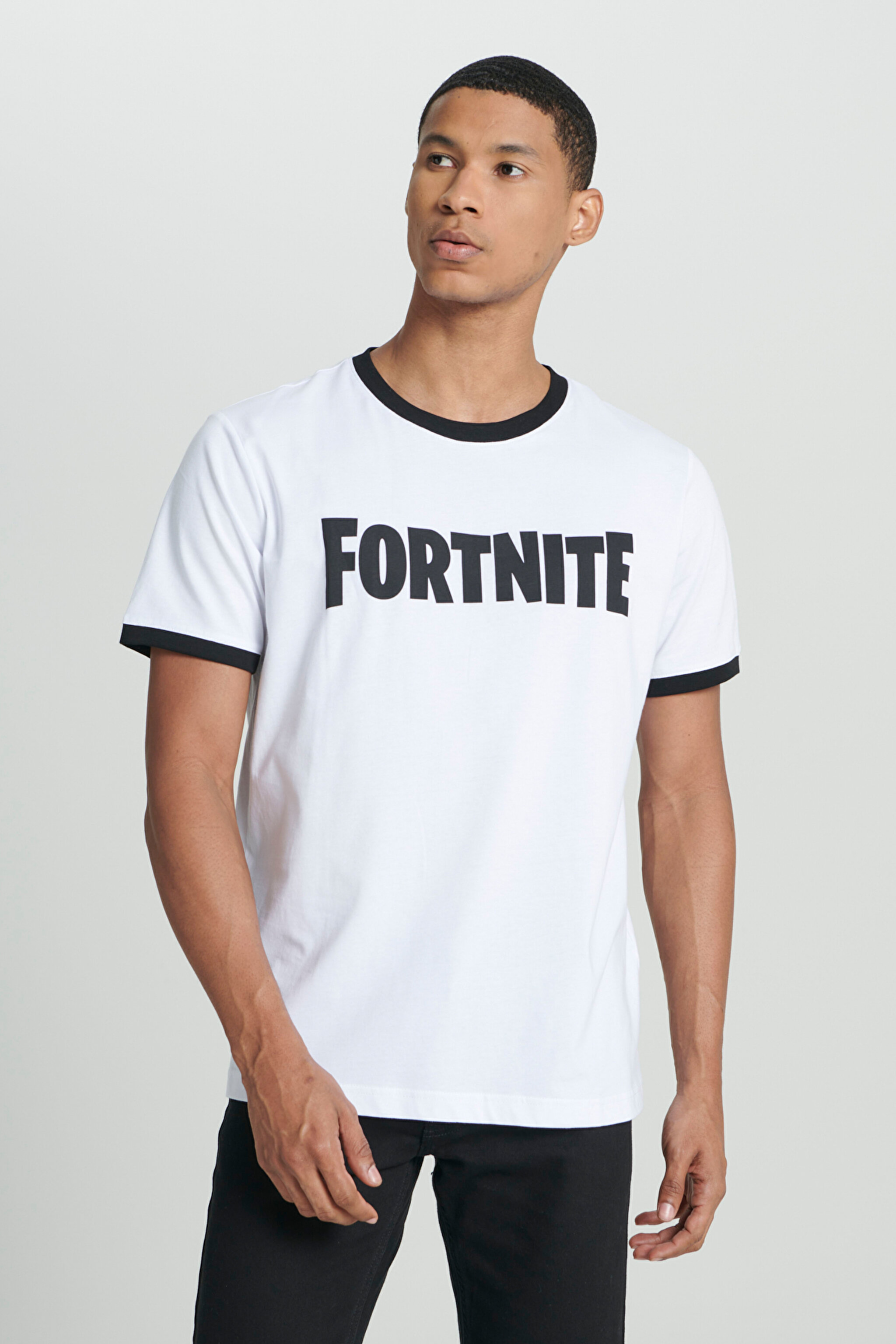 Regular Fit Normal Kesim %100 Pamuk Bisiklet Yaka Beyaz Tişört - White-L231202100