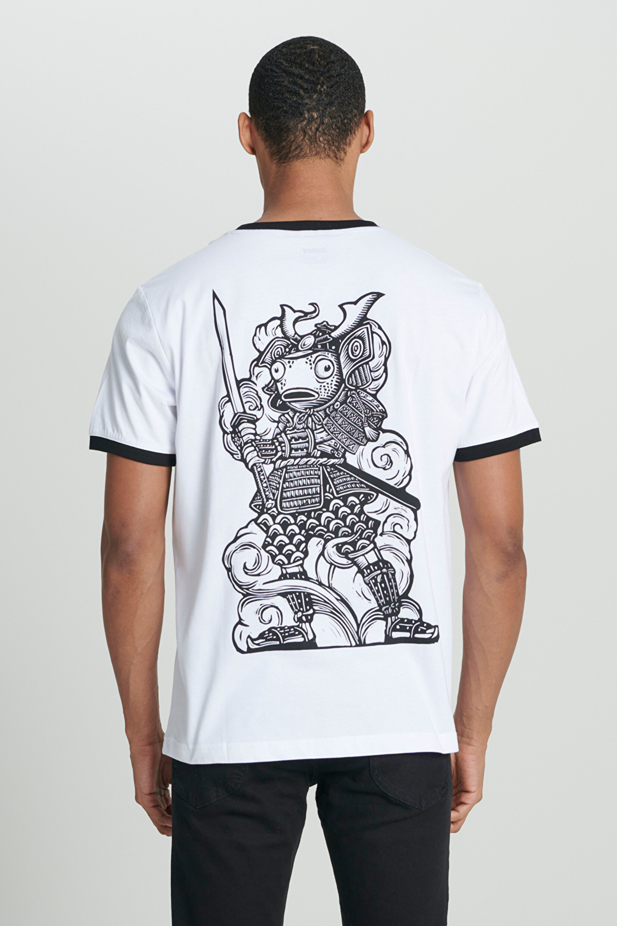 Regular Fit Normal Kesim %100 Pamuk Bisiklet Yaka Beyaz Tişört - White-L231202100 (görsel 2)