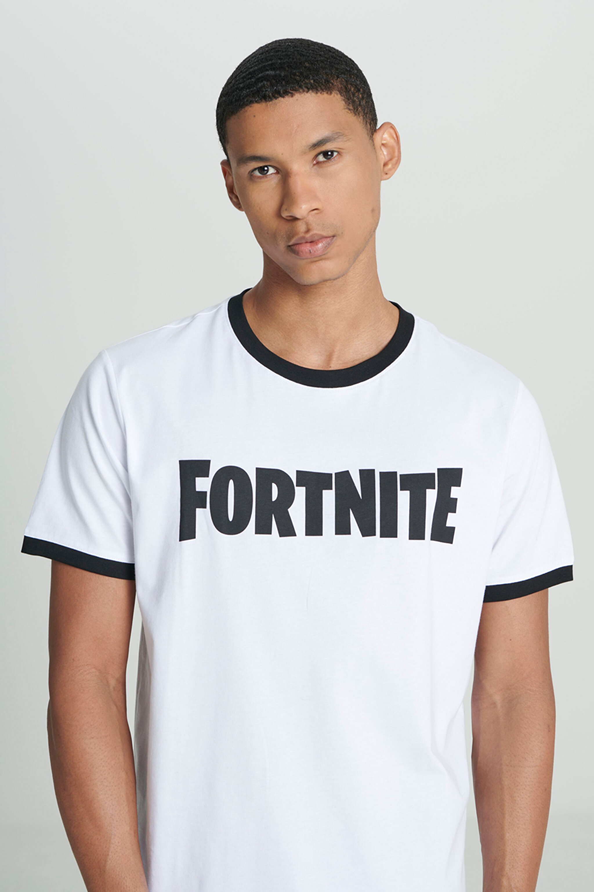 Regular Fit Normal Kesim %100 Pamuk Bisiklet Yaka Beyaz Tişört - White-L231202100 (görsel 3)