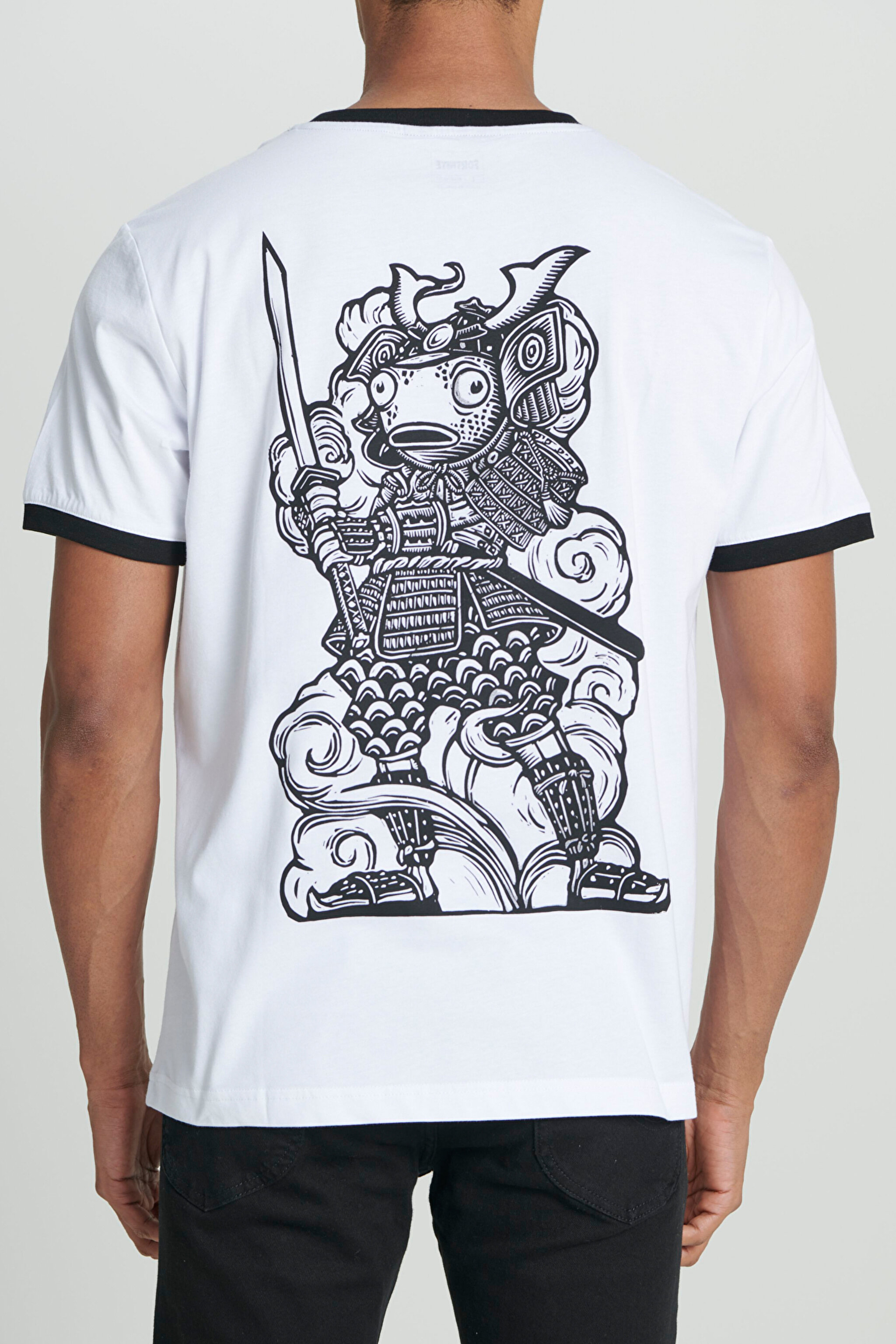 Regular Fit Normal Kesim %100 Pamuk Bisiklet Yaka Beyaz Tişört - White-L231202100 (görsel 6)