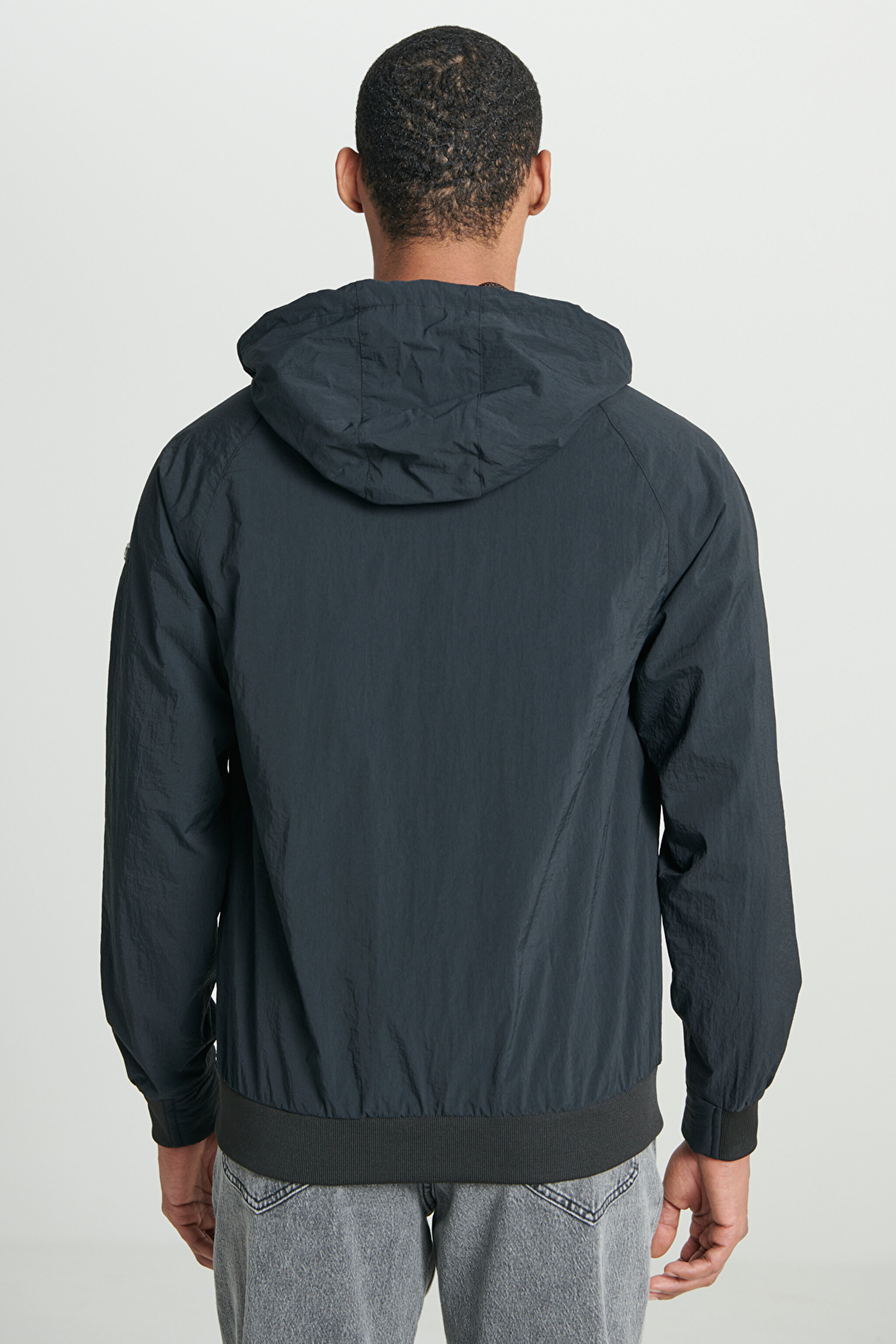 Regular Fit Normal Kesim Kapüşonlu Siyah Mont Ceket - Black-L231225001 (görsel 6)