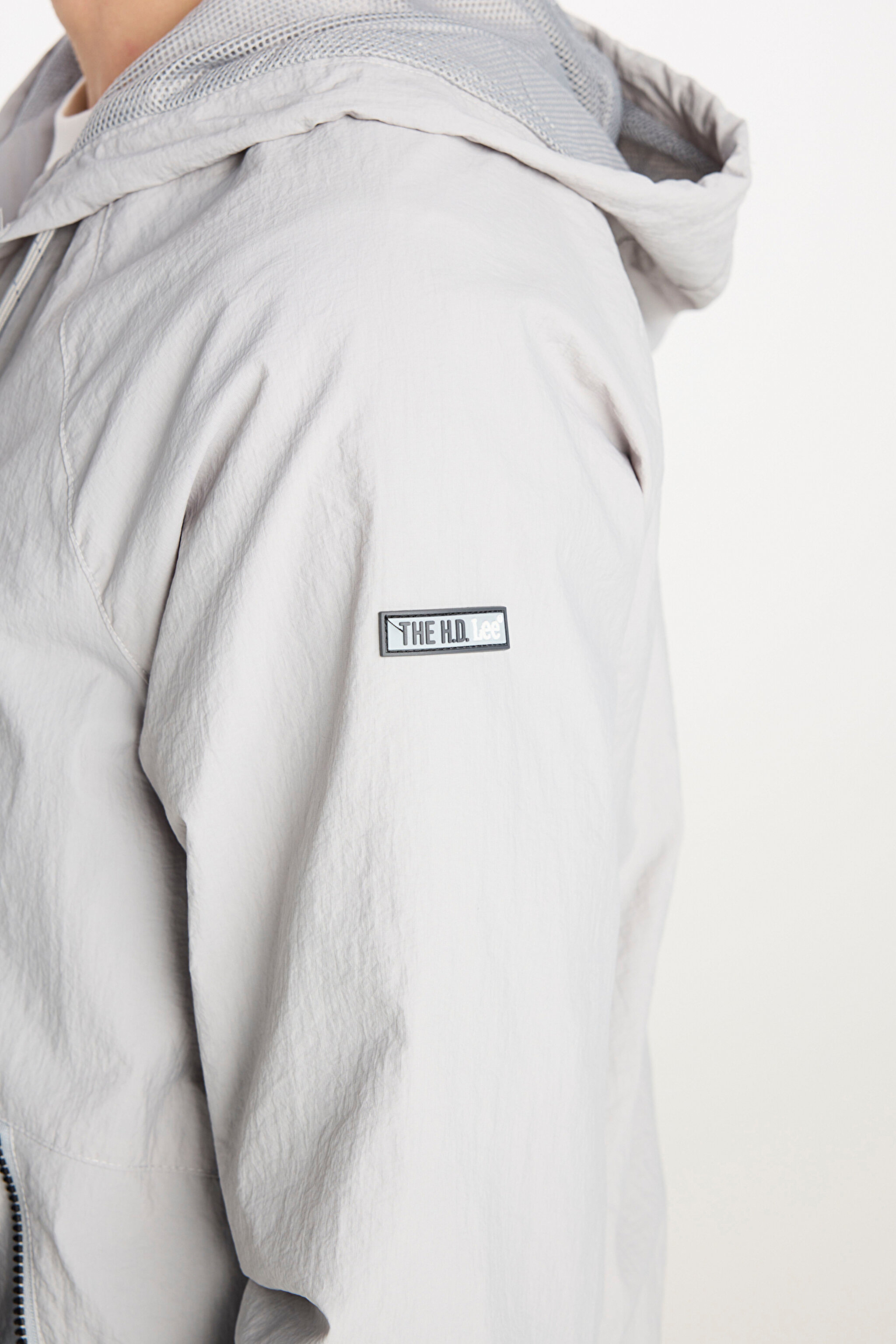 Regular Fit Normal Kesim Kapüşonlu Gri Yağmurluk Ceket - Light Gray-L231225032 (görsel 7)