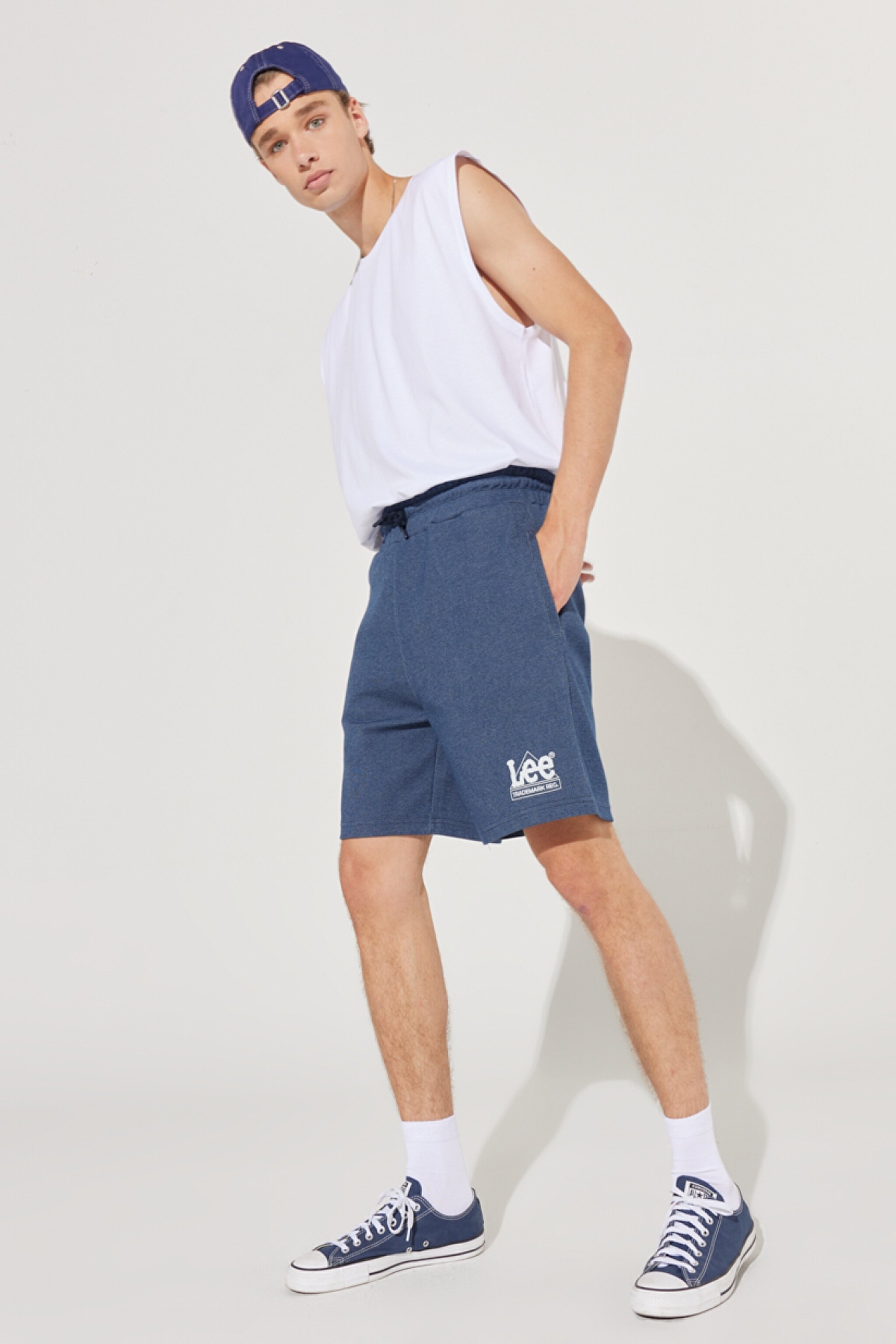 Regular Fit Normal Kesim Lastikli Bel Lacivert Sweat Şort - Navy-L231253410 (görsel 5)