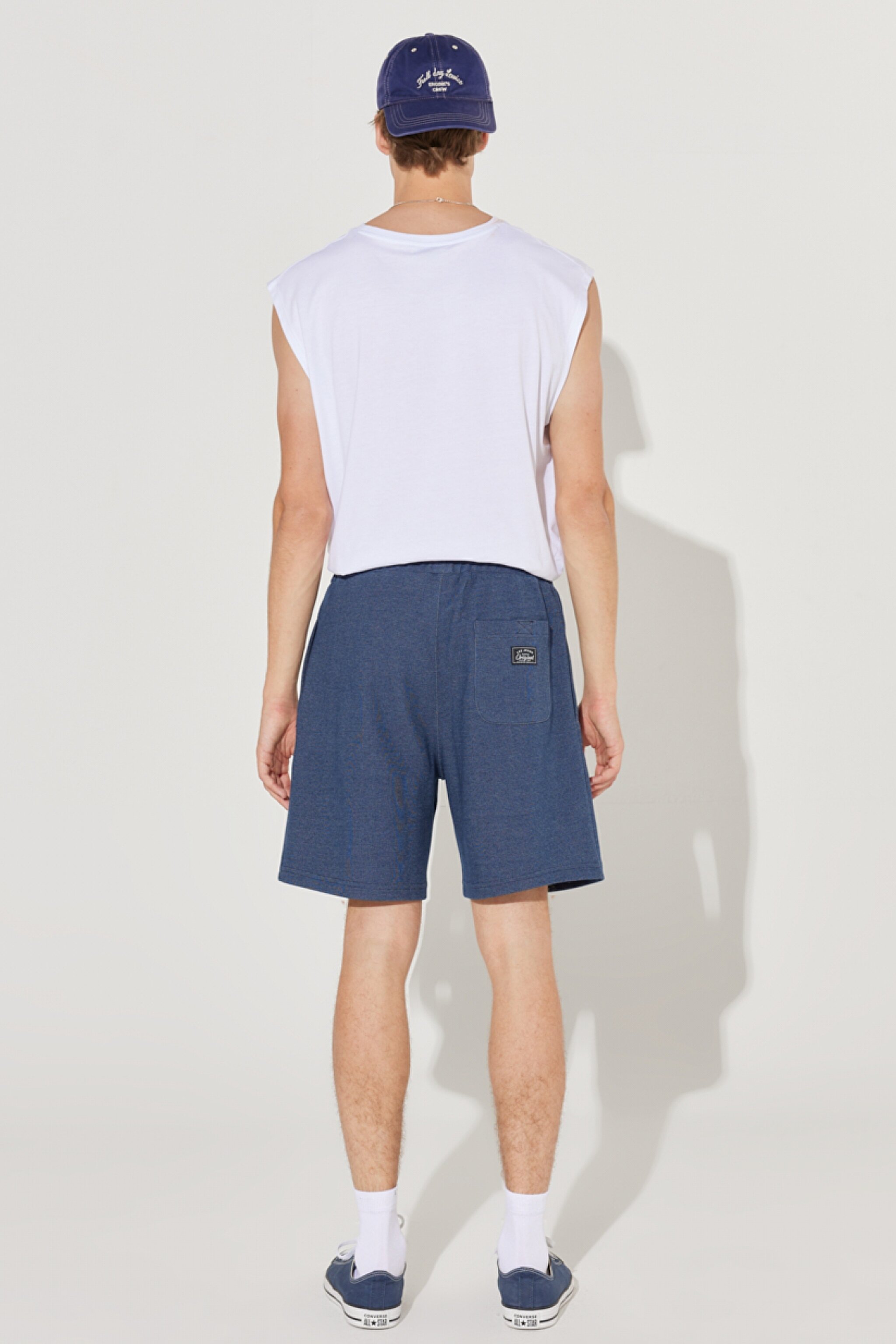 Regular Fit Normal Kesim Lastikli Bel Lacivert Sweat Şort - Navy-L231253410 (görsel 8)