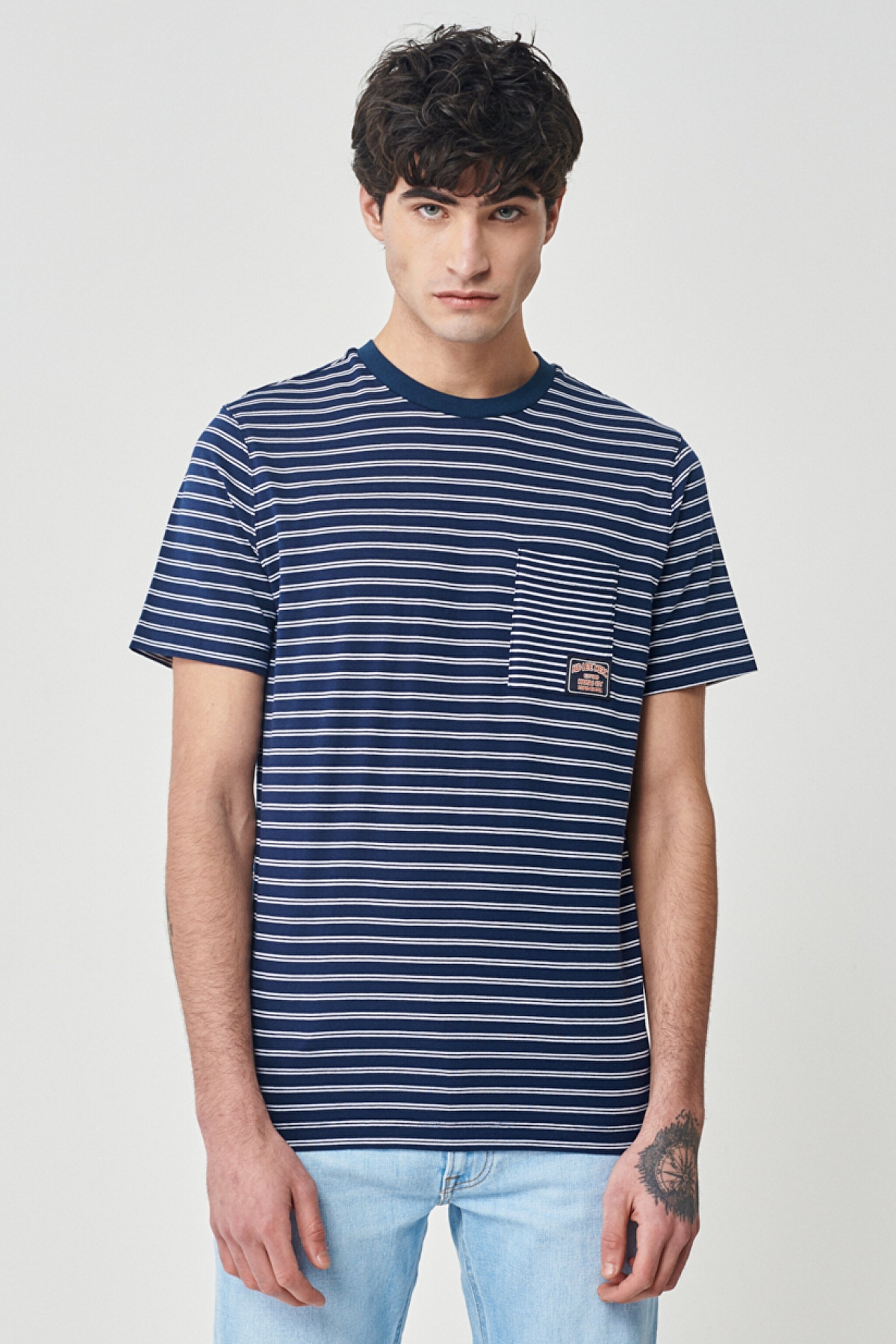 Regular Fit Normal Kesim %100 Pamuk Bisiklet Yaka Lacivert Tişört - Navy-L231318410