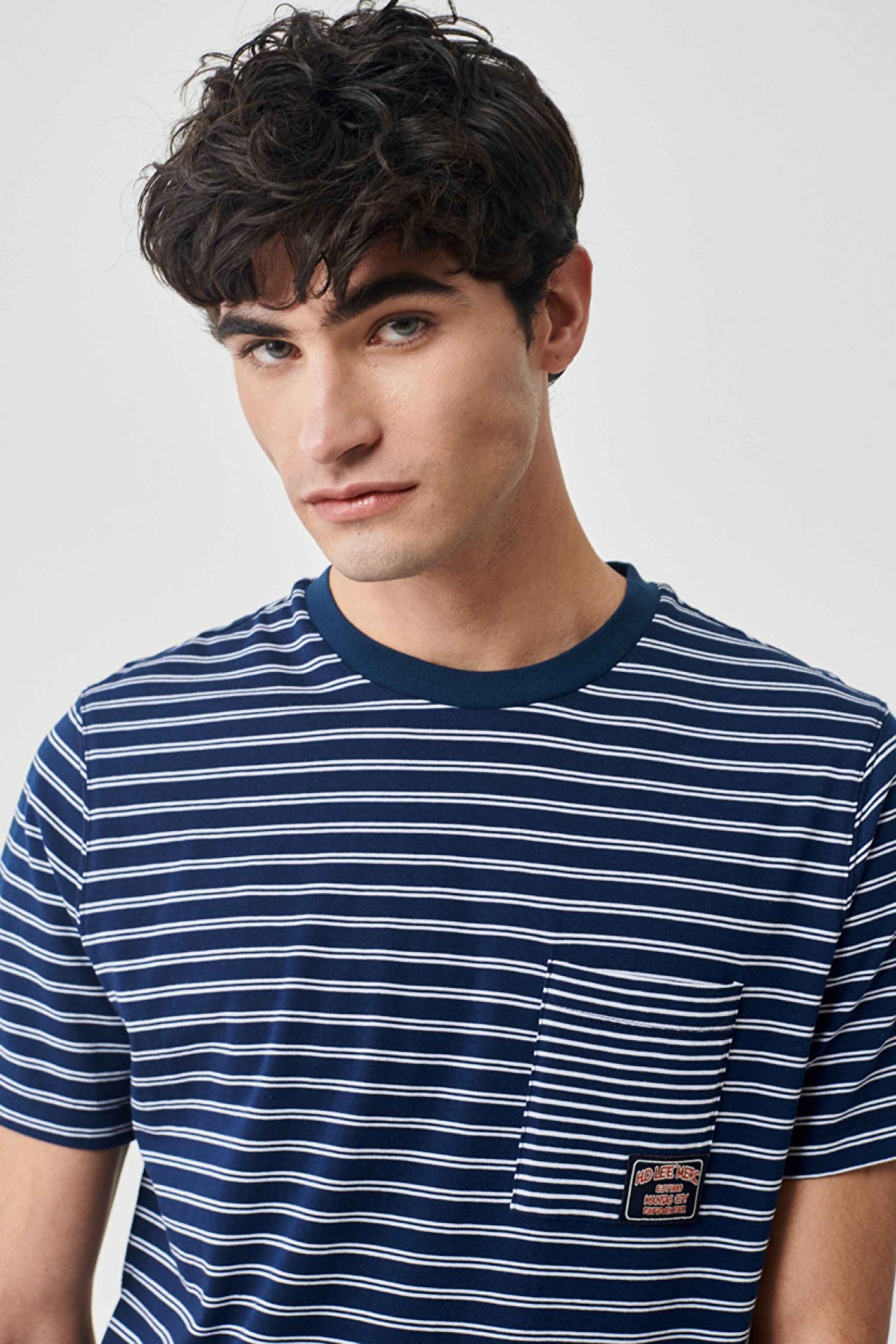 Regular Fit Normal Kesim %100 Pamuk Bisiklet Yaka Lacivert Tişört - Navy-L231318410 (görsel 3)