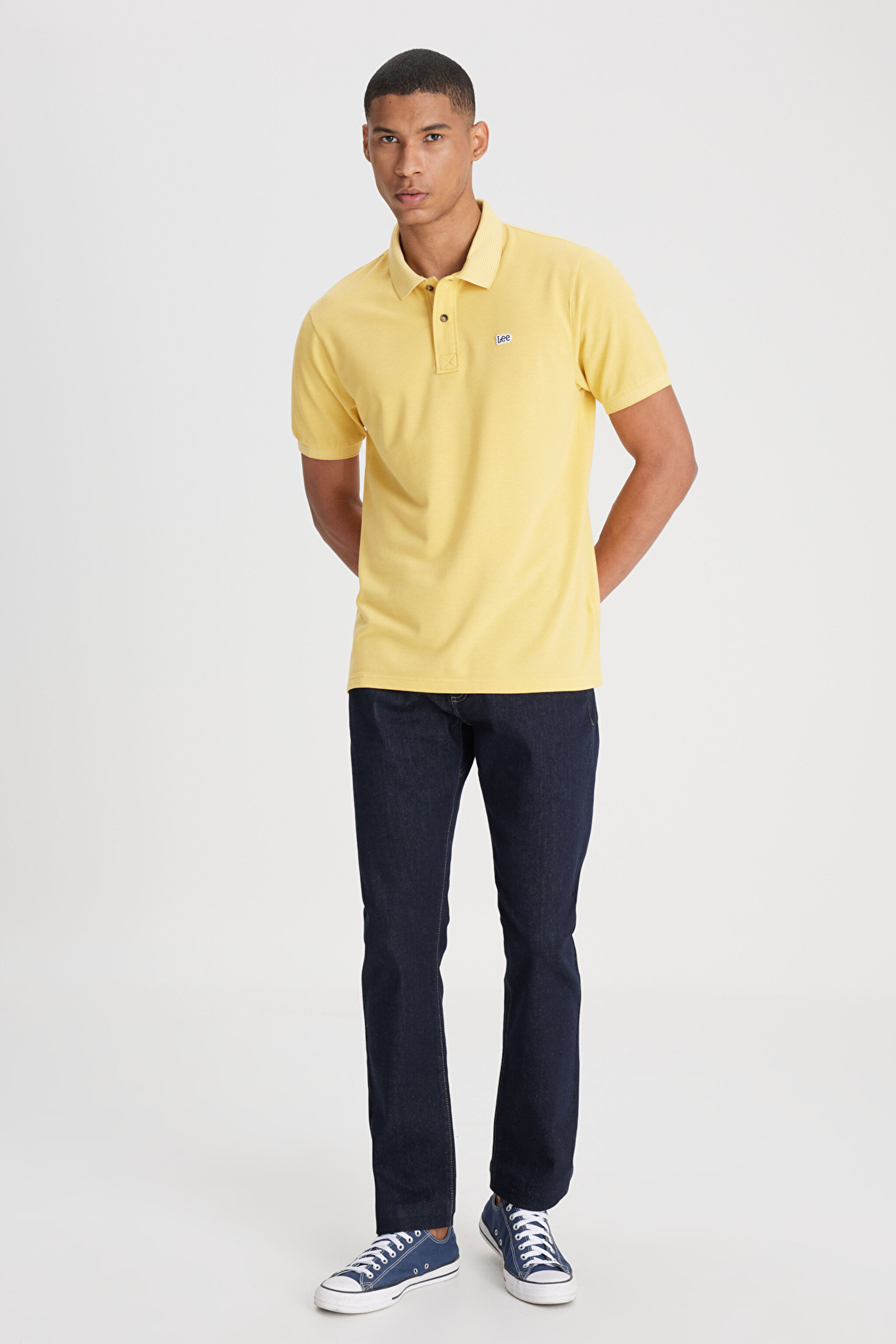 Regular Fit Normal Kesim Polo Yaka Sarı Tişört - Yellow-L231369200 (görsel 3)