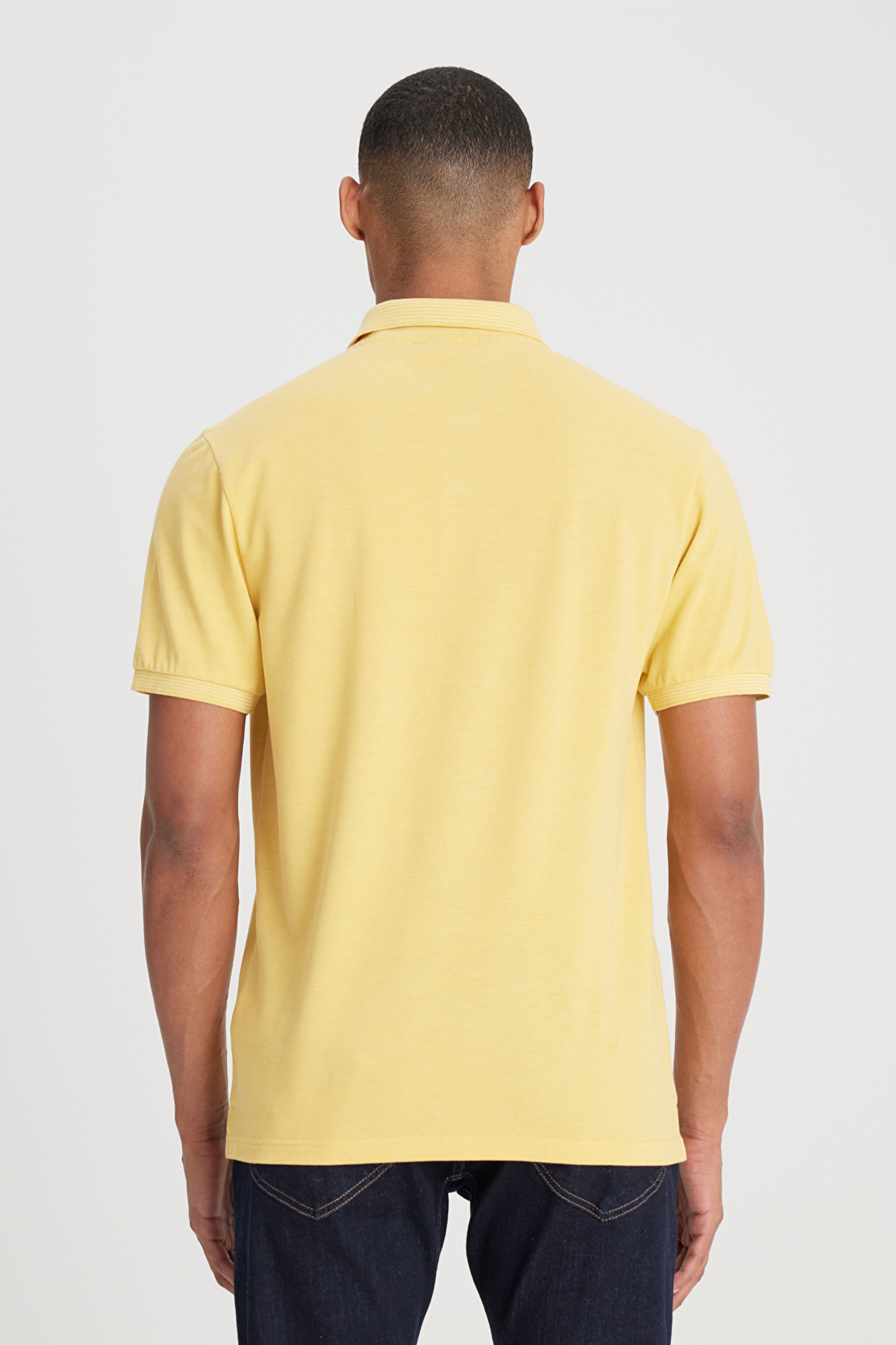 Regular Fit Normal Kesim Polo Yaka Sarı Tişört - Yellow-L231369200 (görsel 5)