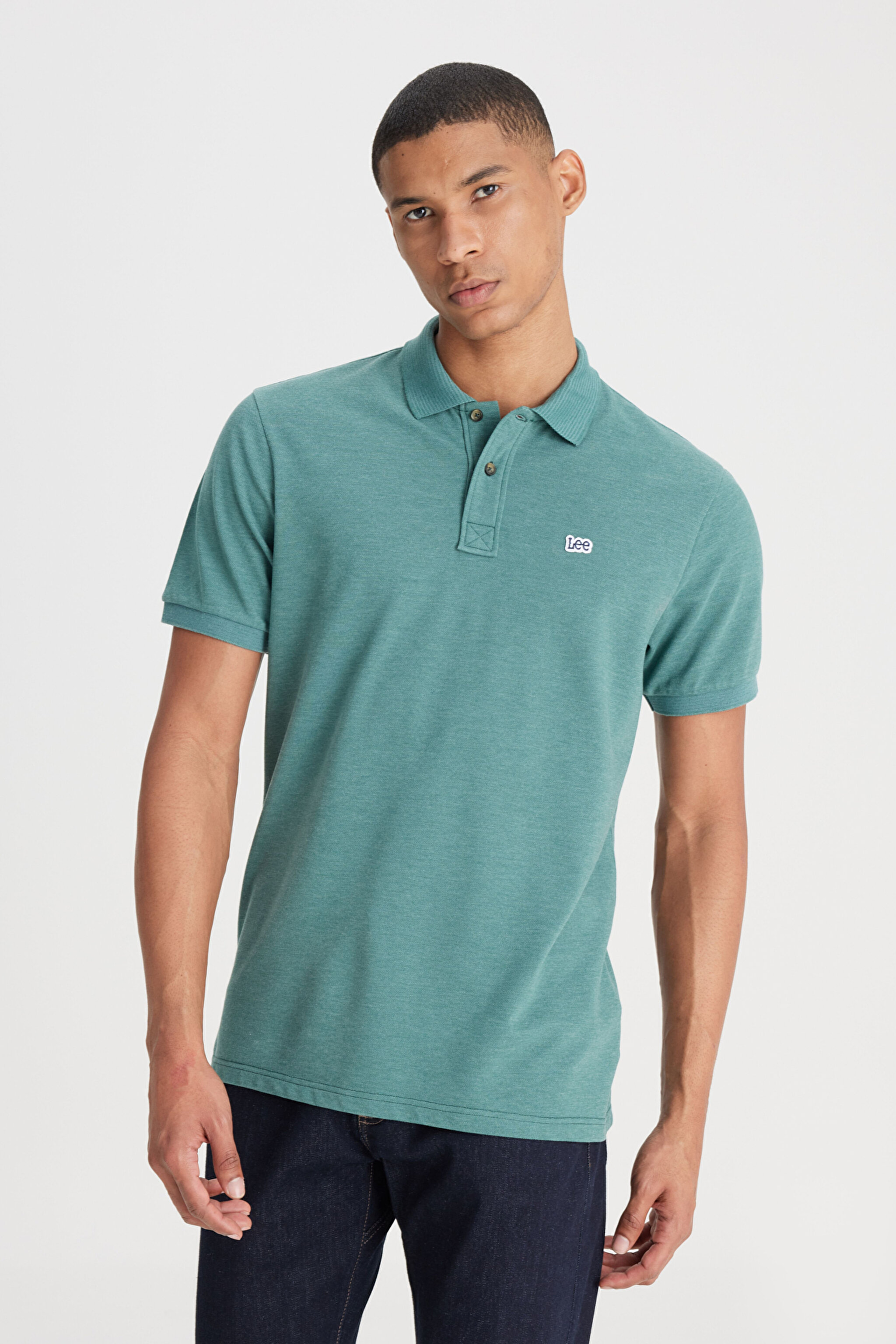 Regular Fit Normal Kesim Polo Yaka Yeşil Tişört