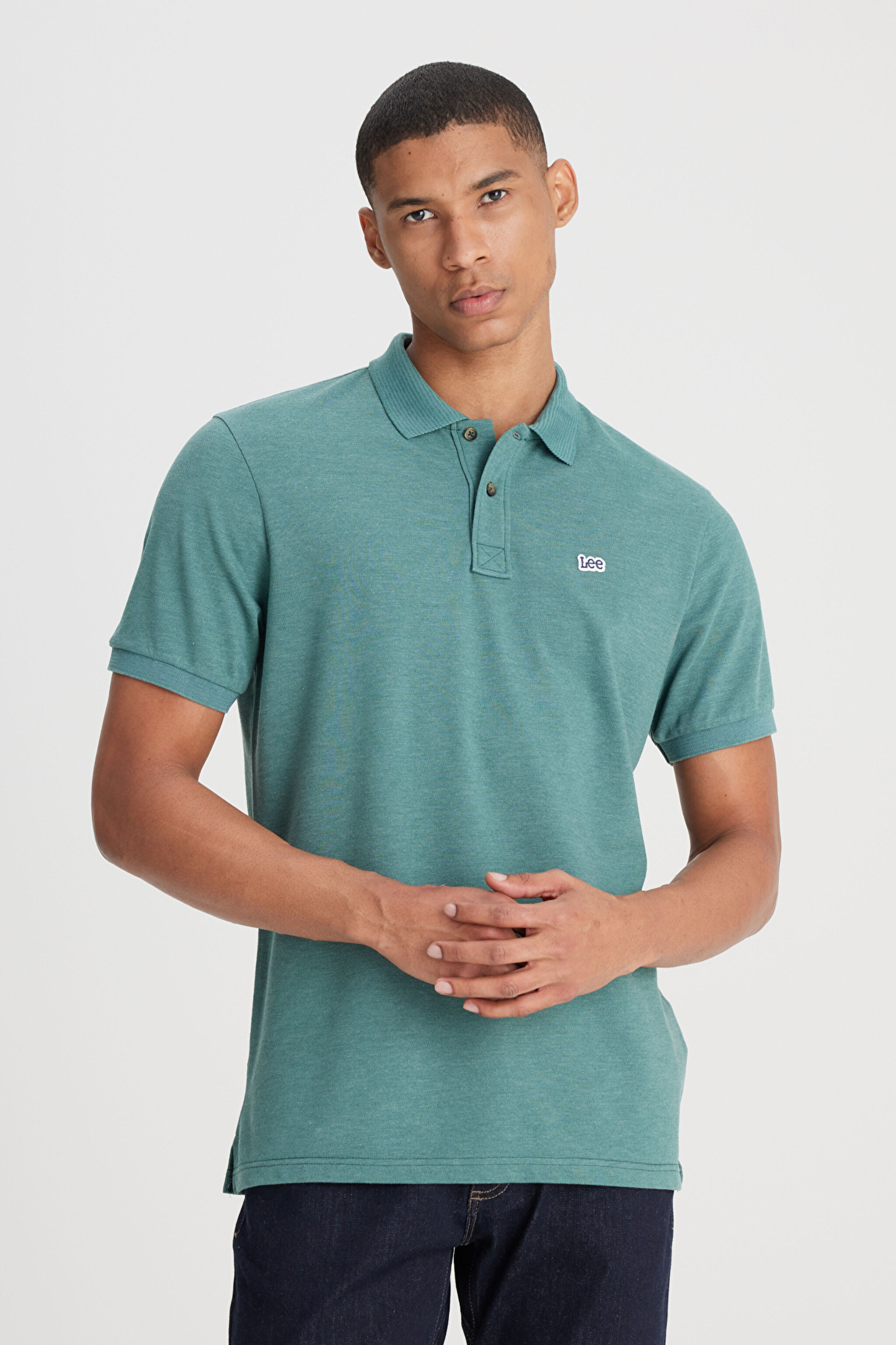 Regular Fit Normal Kesim Polo Yaka Yeşil Tişört - Green-L231369300 (görsel 2)