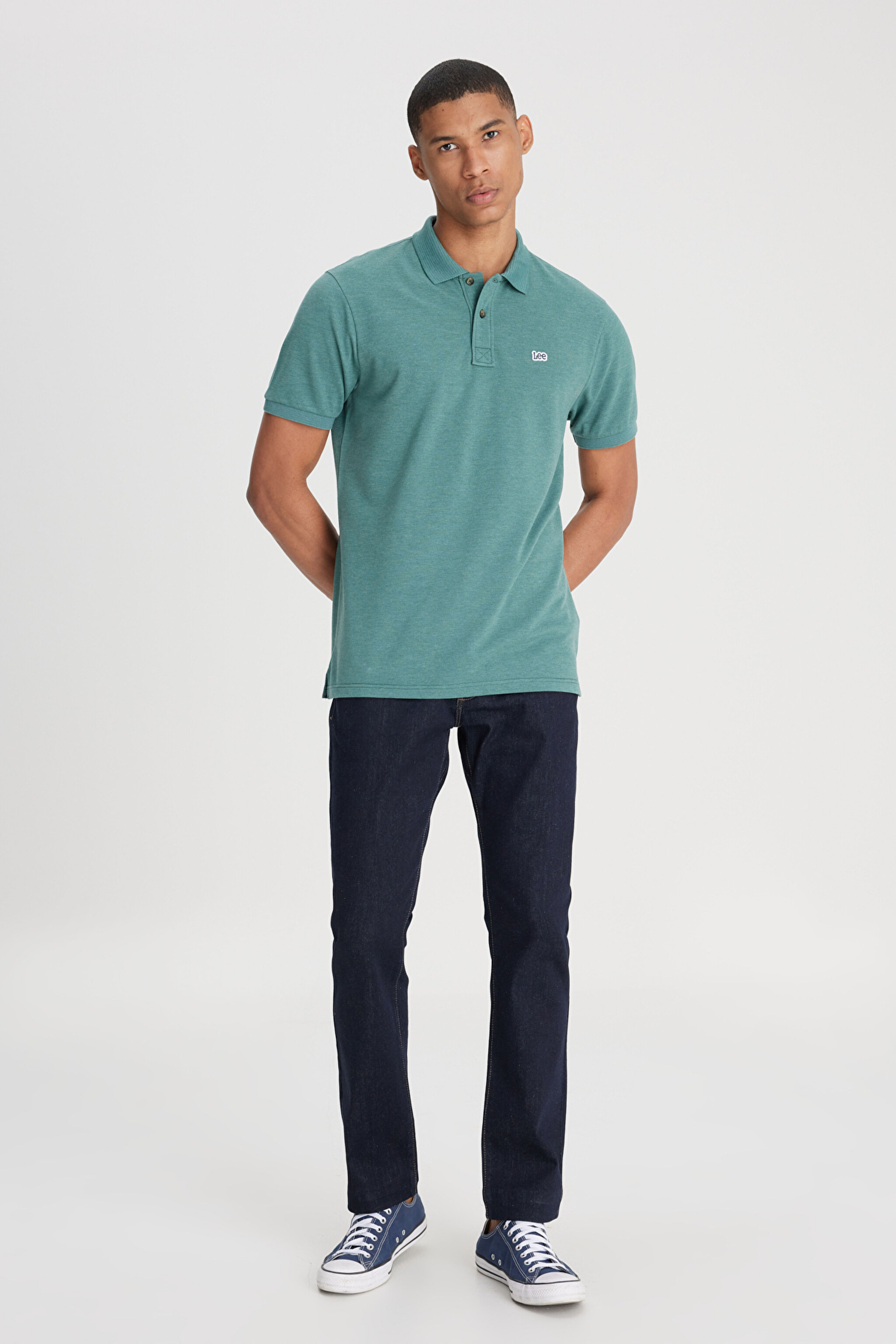 Regular Fit Normal Kesim Polo Yaka Yeşil Tişört - Green-L231369300 (görsel 3)