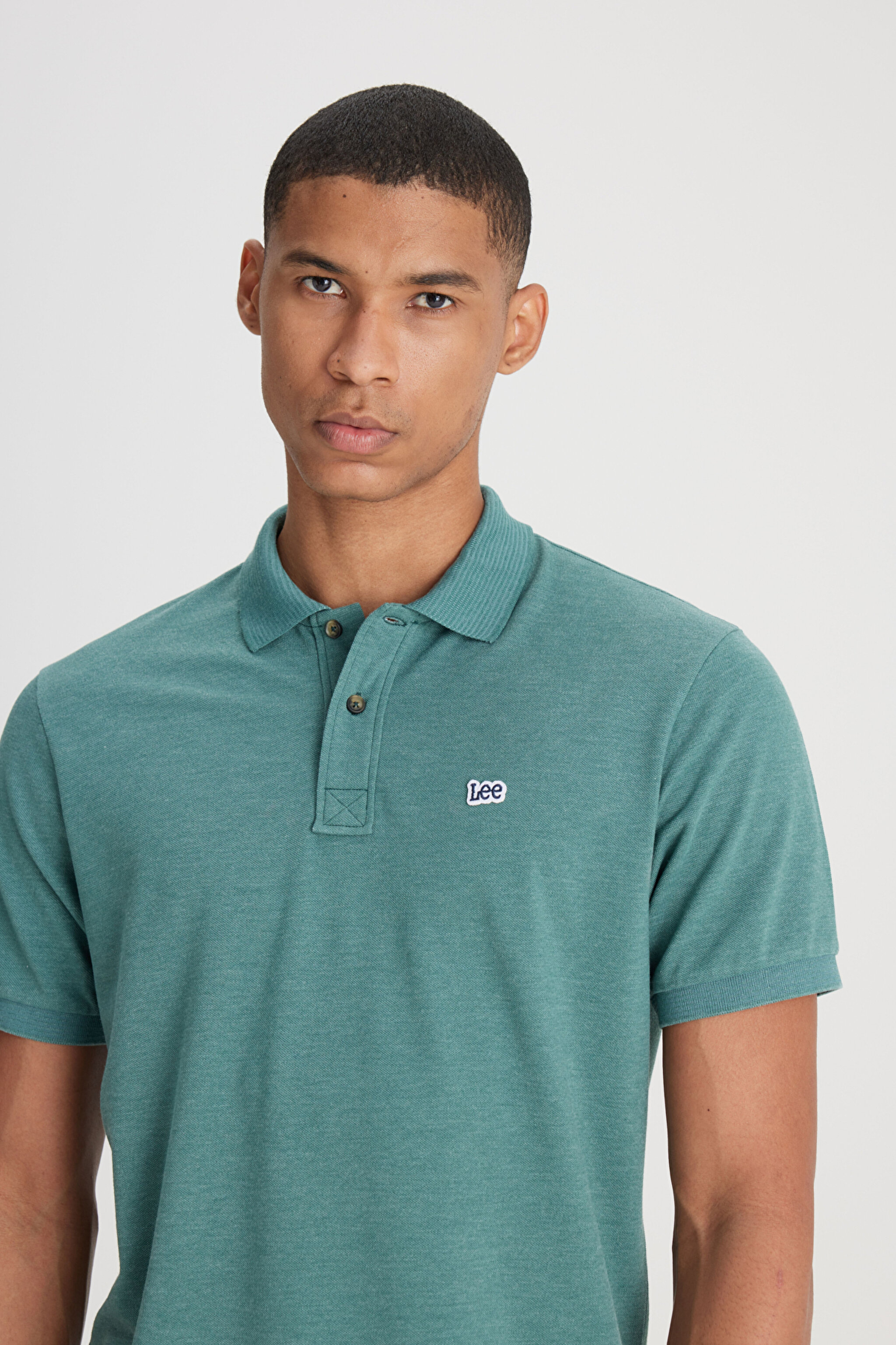 Regular Fit Normal Kesim Polo Yaka Yeşil Tişört - Green-L231369300 (görsel 4)