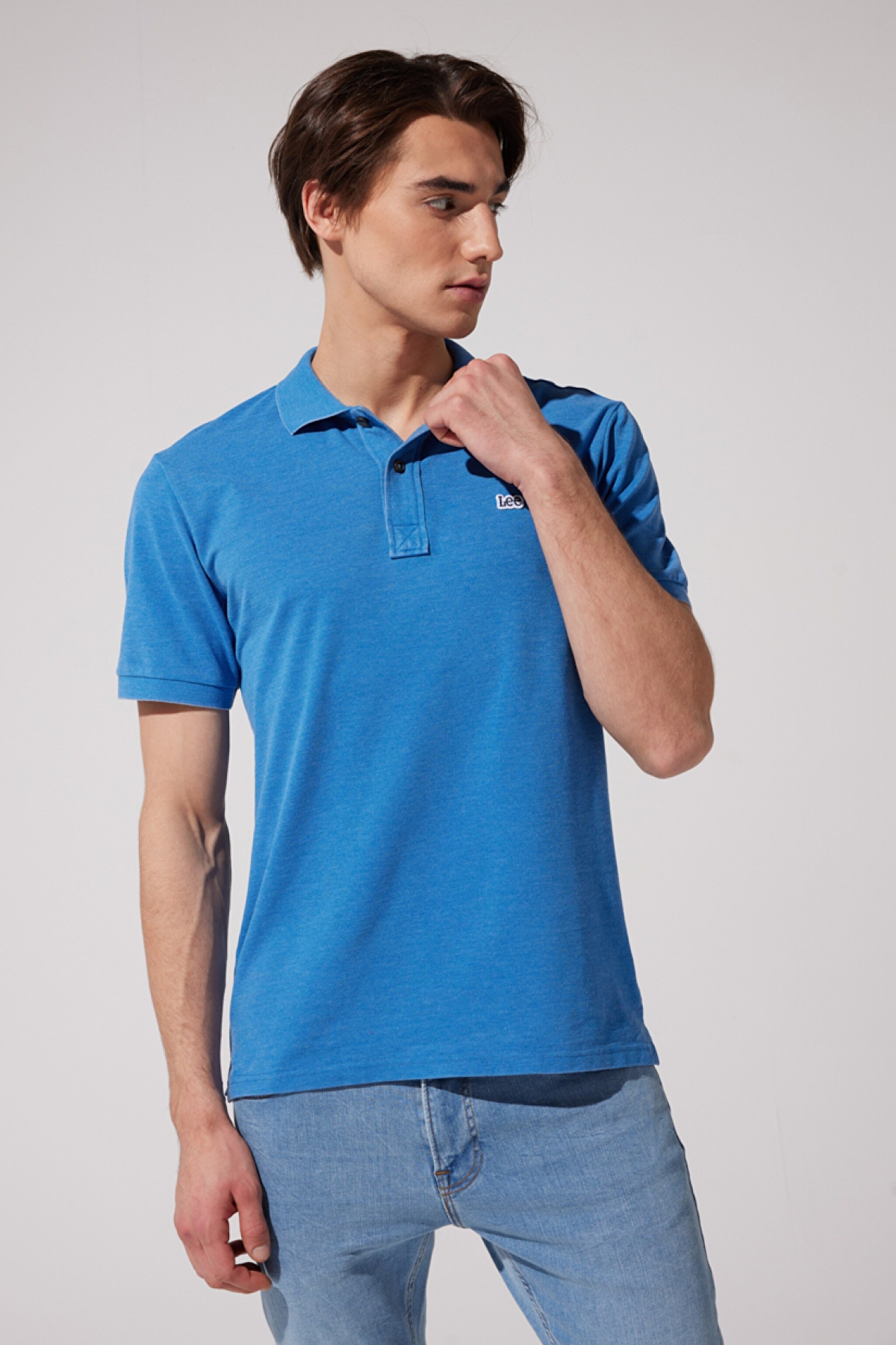 Regular Fit Normal Kesim Polo Yaka Mavi Tişört - Blue-L231369400 (görsel 4)