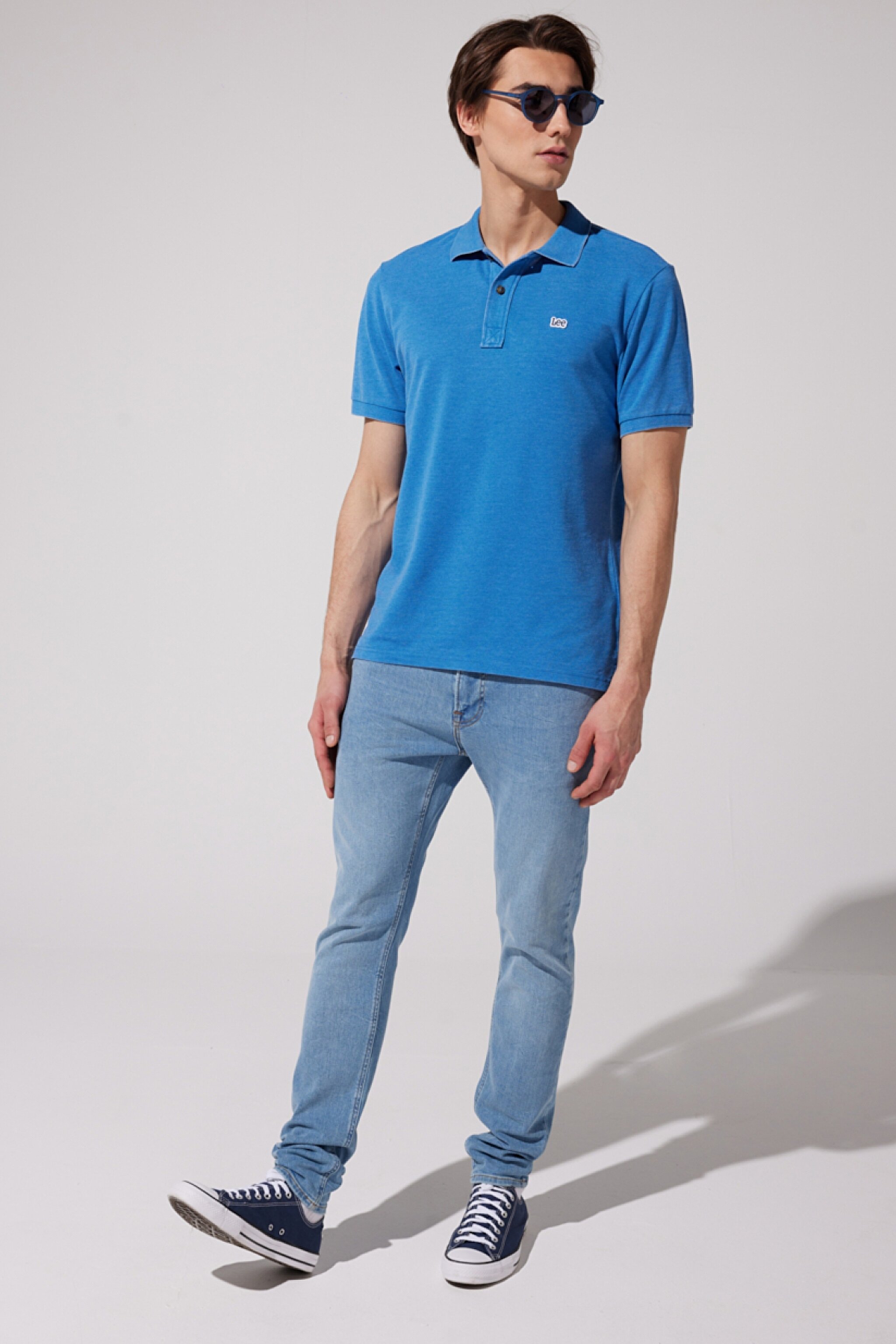 Regular Fit Normal Kesim Polo Yaka Mavi Tişört - Blue-L231369400 (görsel 5)
