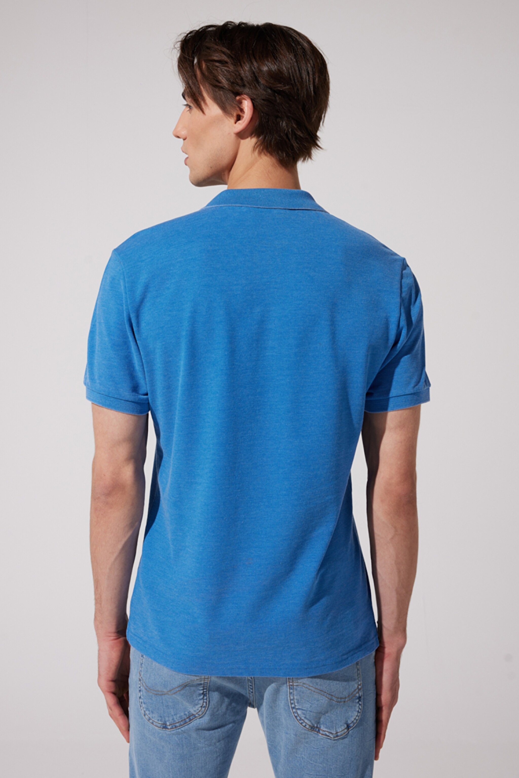 Regular Fit Normal Kesim Polo Yaka Mavi Tişört - Blue-L231369400 (görsel 7)