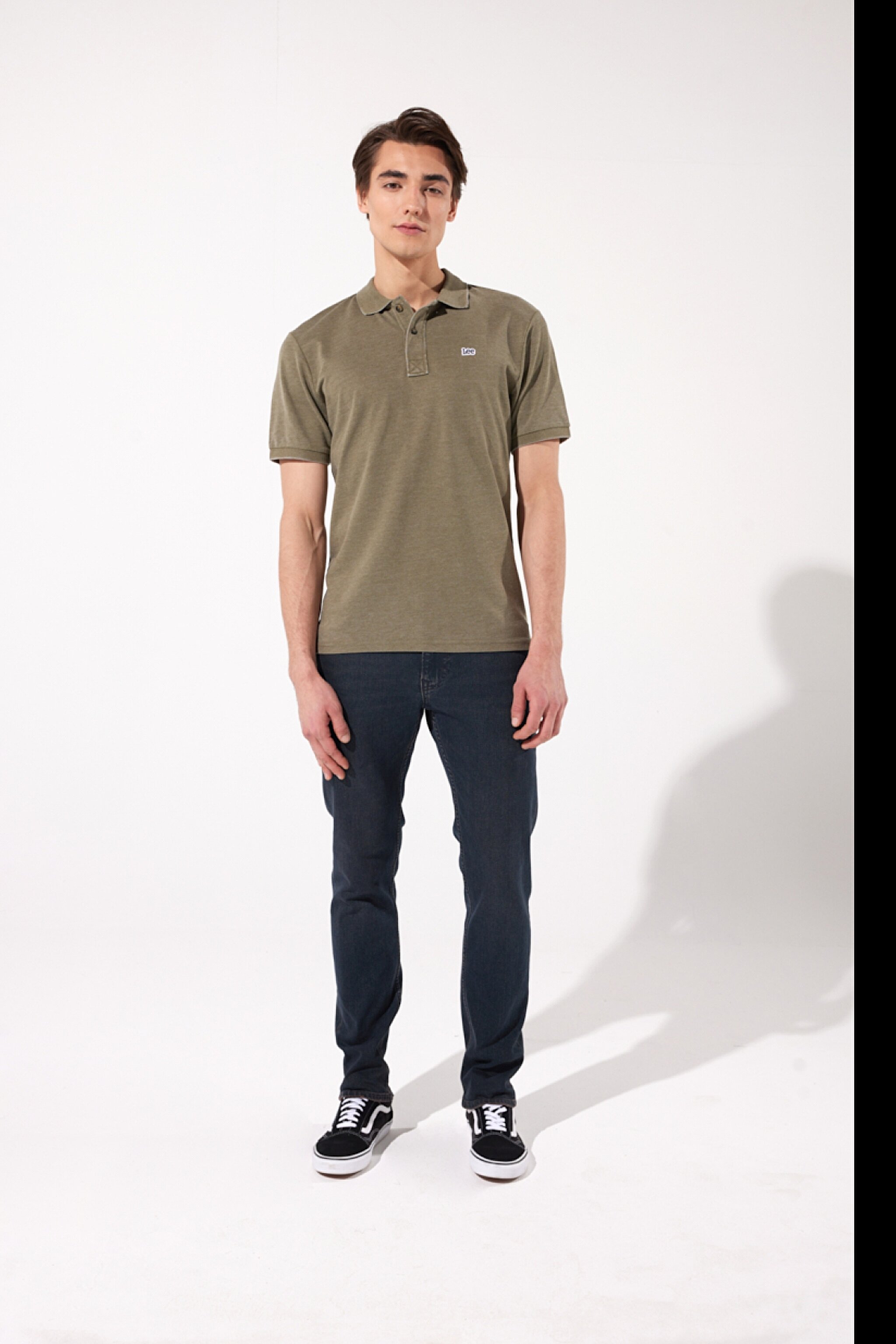 Regular Fit Normal Kesim Polo Yaka Haki Tişört - Khaki-L231369801 (görsel 3)