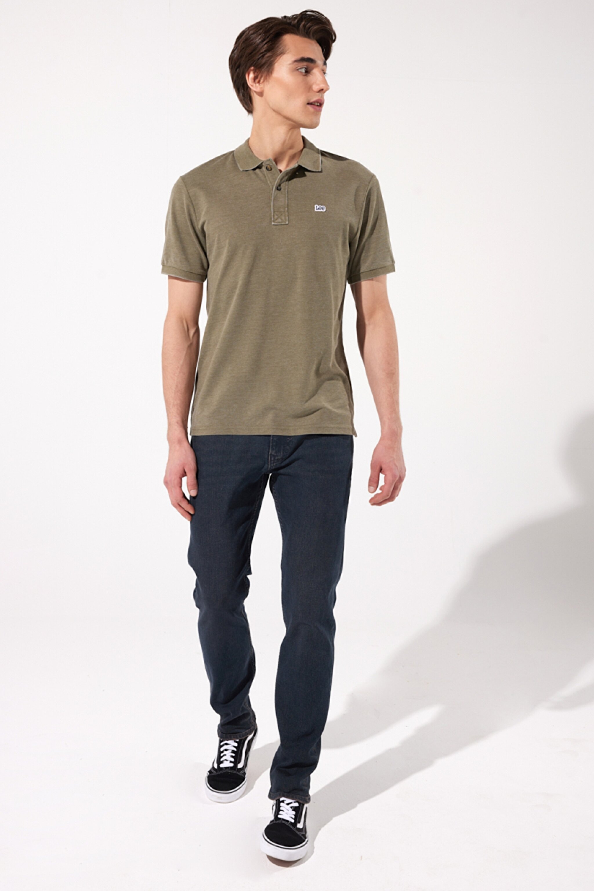 Regular Fit Normal Kesim Polo Yaka Haki Tişört - Khaki-L231369801 (görsel 4)