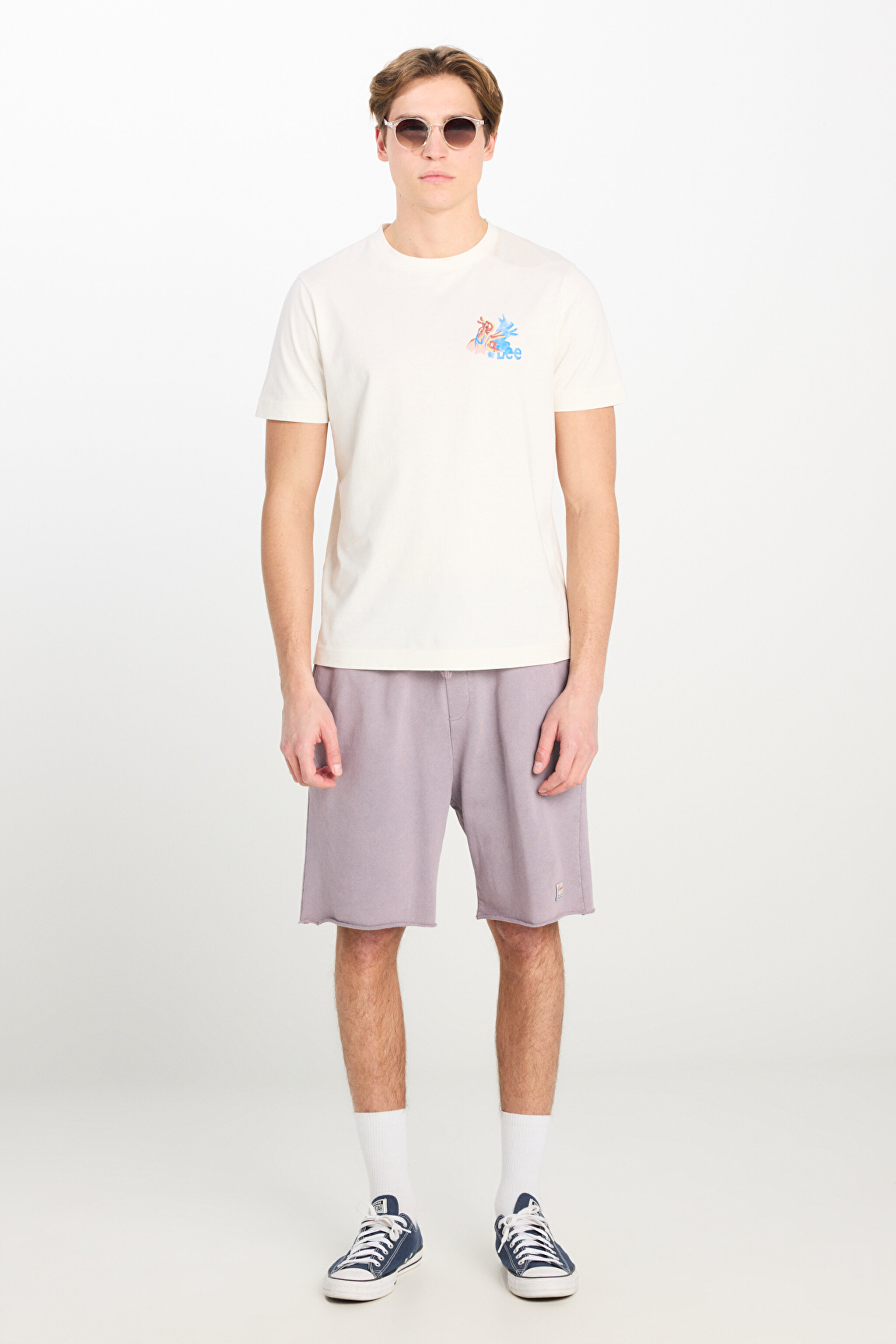 Regular Fit Normal Kesim %100 Pamuk Lastikli Bel Lila Sweat Şort - Lilac-L231408505 (görsel 2)