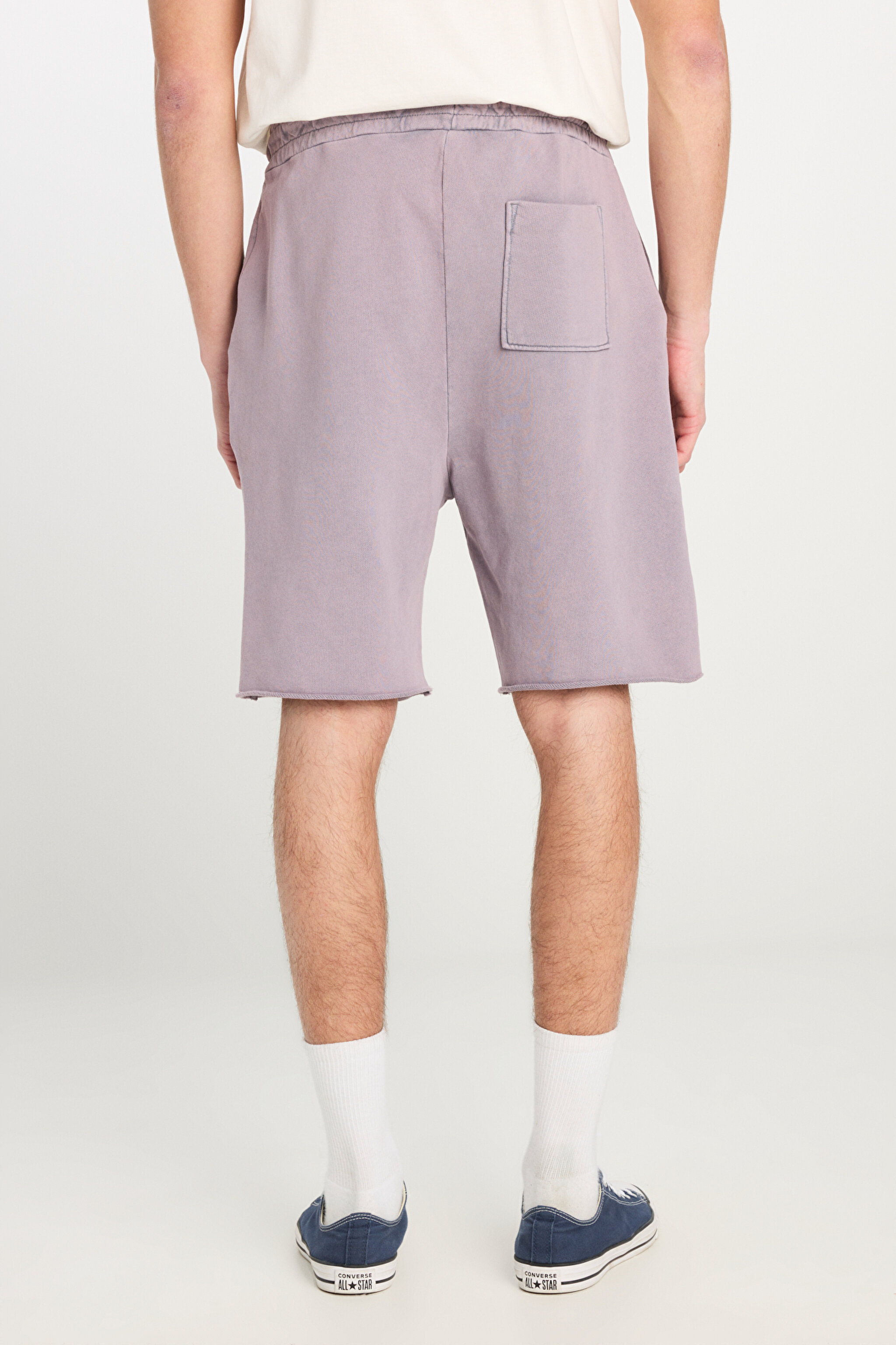 Regular Fit Normal Kesim %100 Pamuk Lastikli Bel Lila Sweat Şort - Lilac-L231408505 (görsel 5)