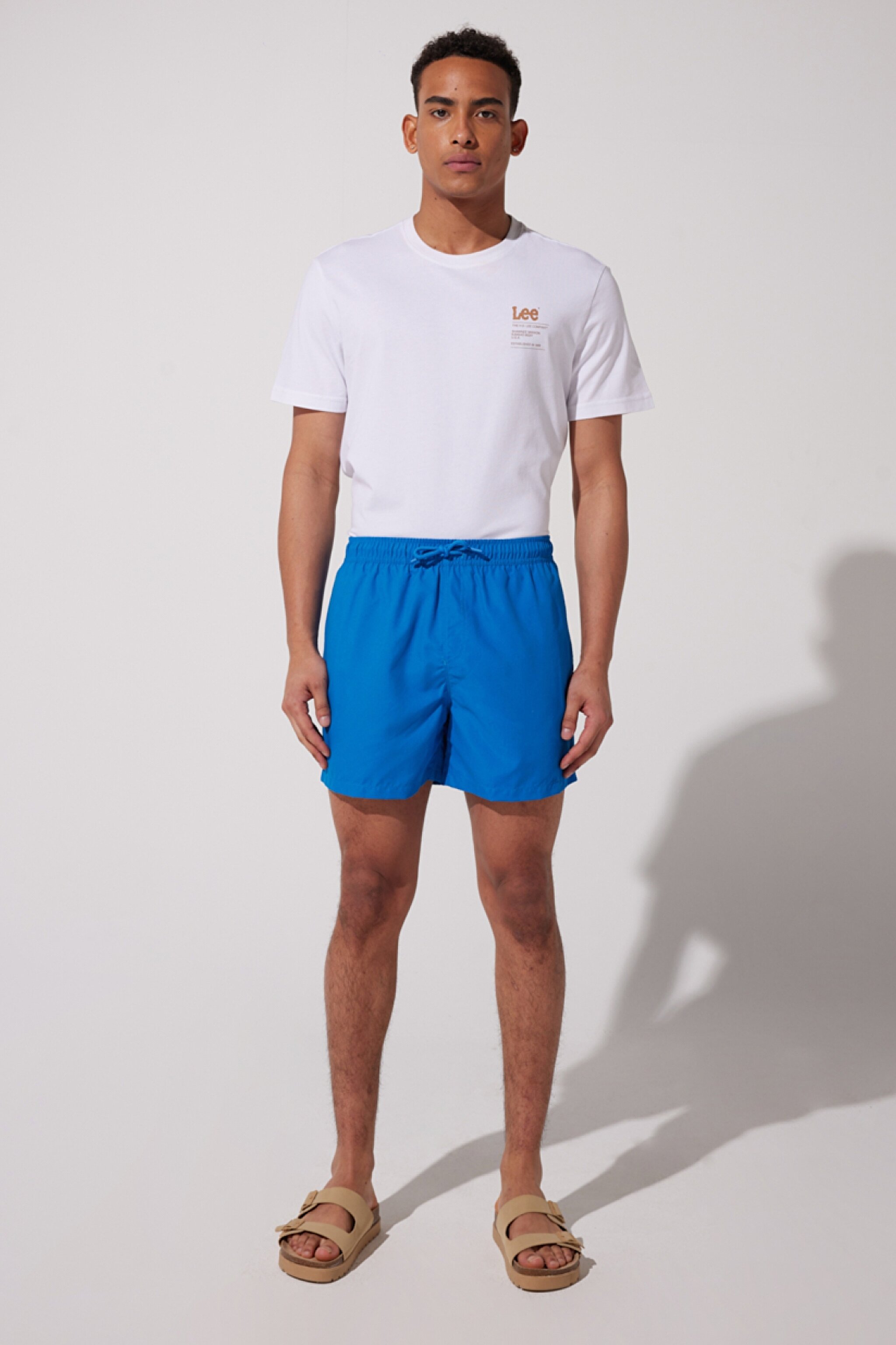 Regular Fit Normal Kesim Normal Bel Saks Mavisi Deniz Şortu - Sax-L231616403 (görsel 2)