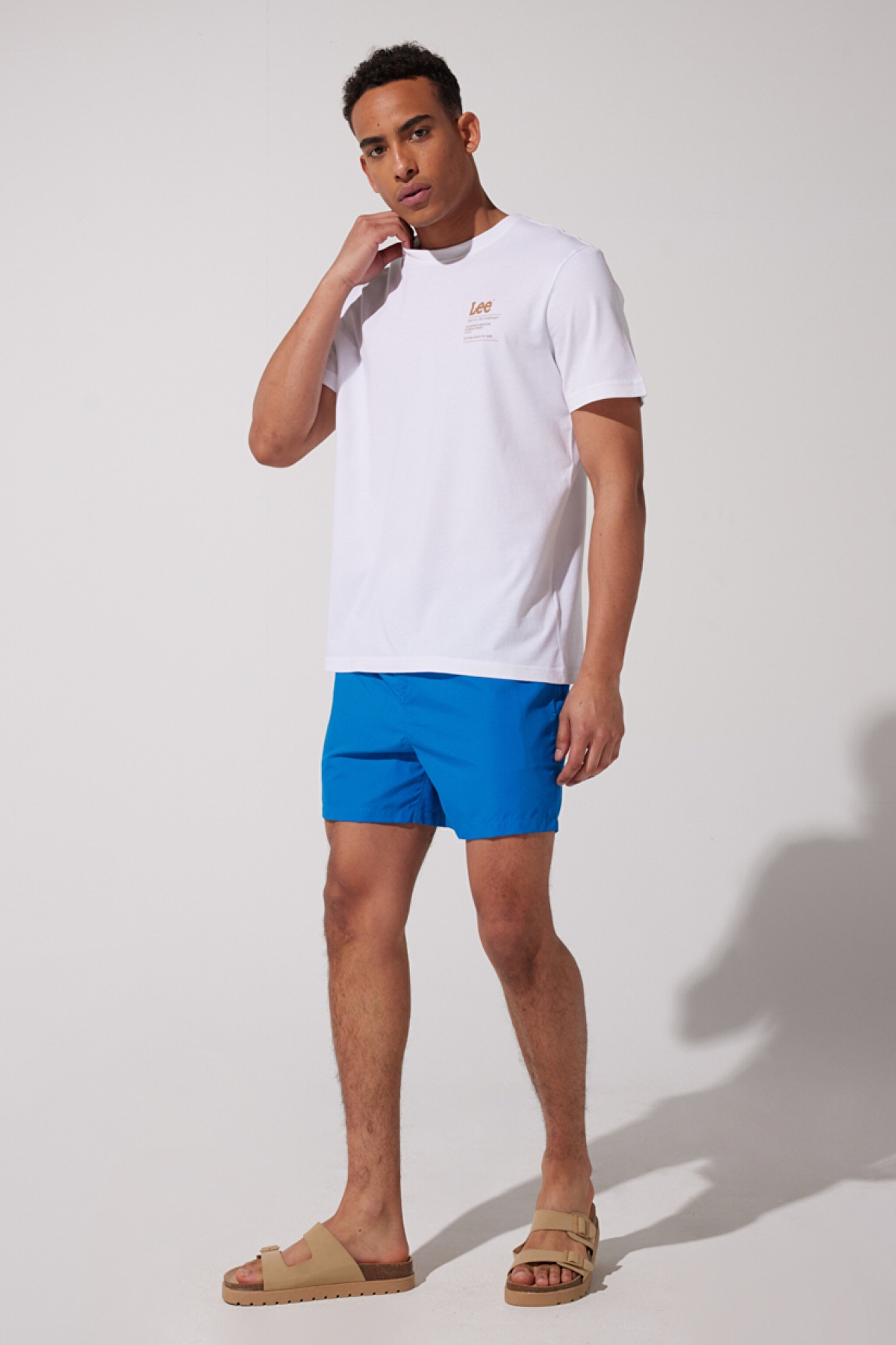 Regular Fit Normal Kesim Normal Bel Saks Mavisi Deniz Şortu - Sax-L231616403 (görsel 4)